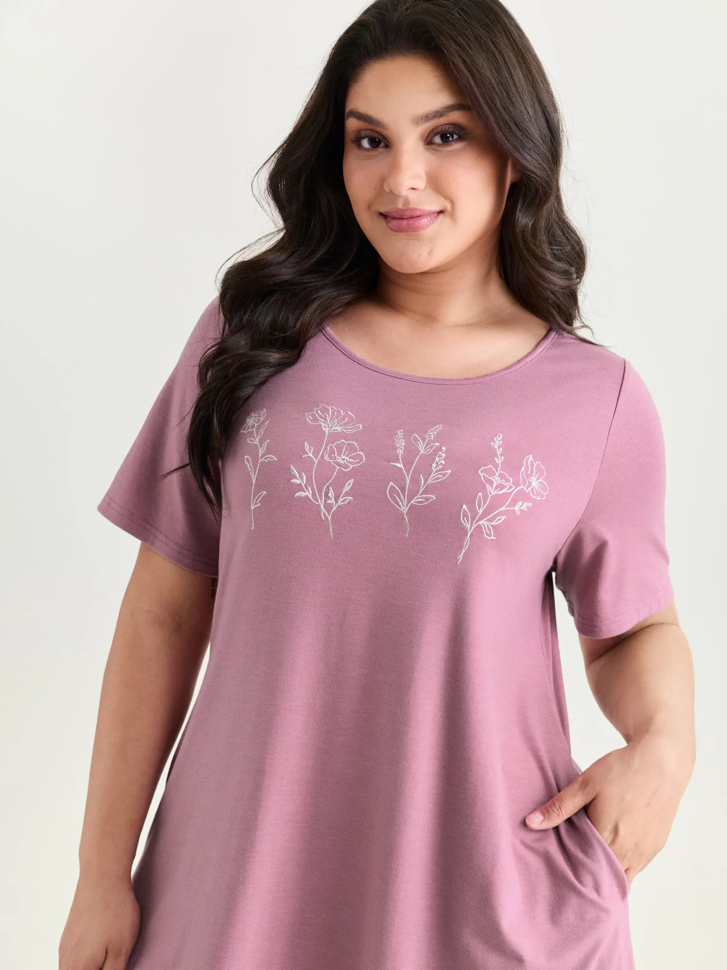 Supersoft Floral Feel T-Shirt Nightgown sold by Bloomchic product image thumbnail 2