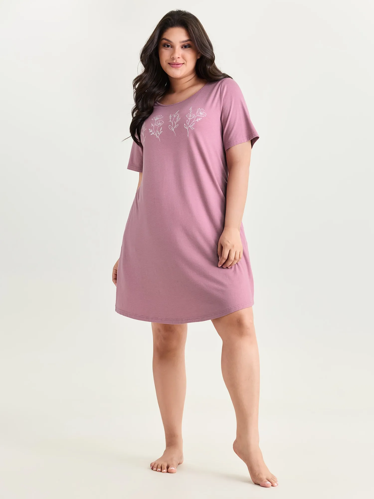 Supersoft Floral Feel T-Shirt Nightgown sold by Bloomchic