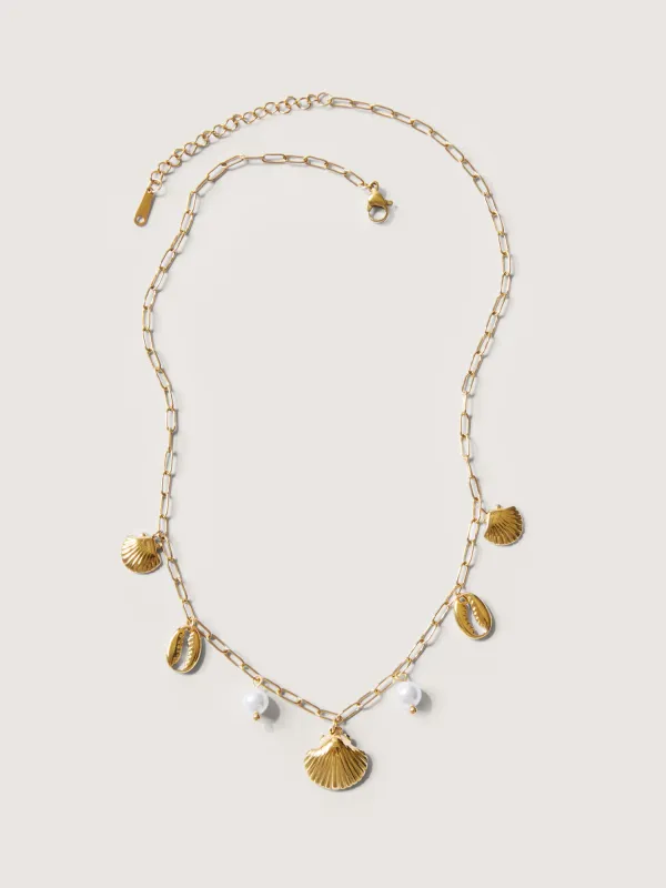 18K Gold Plated Ocean Charms Necklace made by Bloomchic