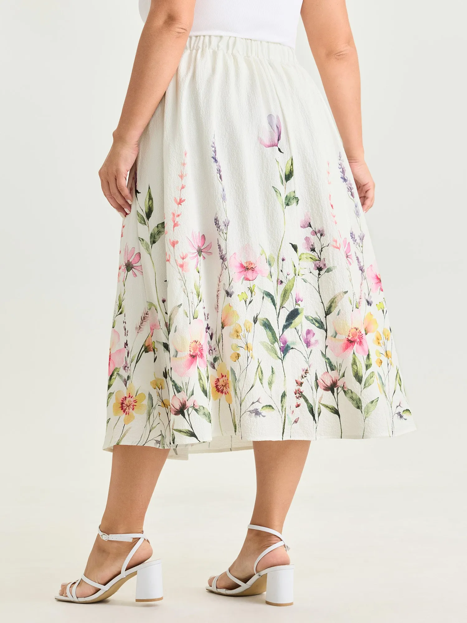 In Bloom Print Flowy Midi Skirt sold by Bloomchic product image thumbnail 5