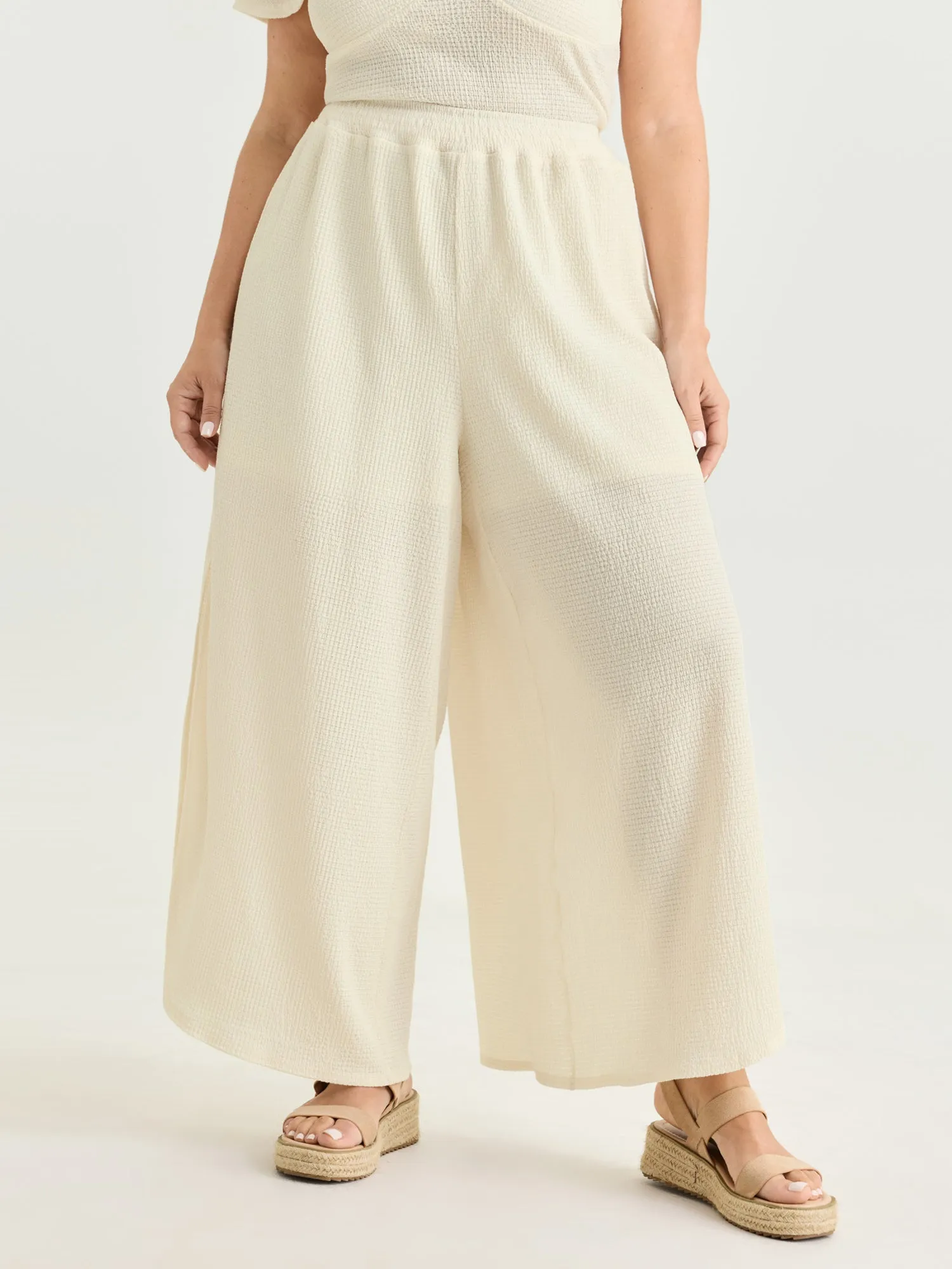 Breathable Textured Sheer Flowy Pants sold by Bloomchic product image thumbnail 2