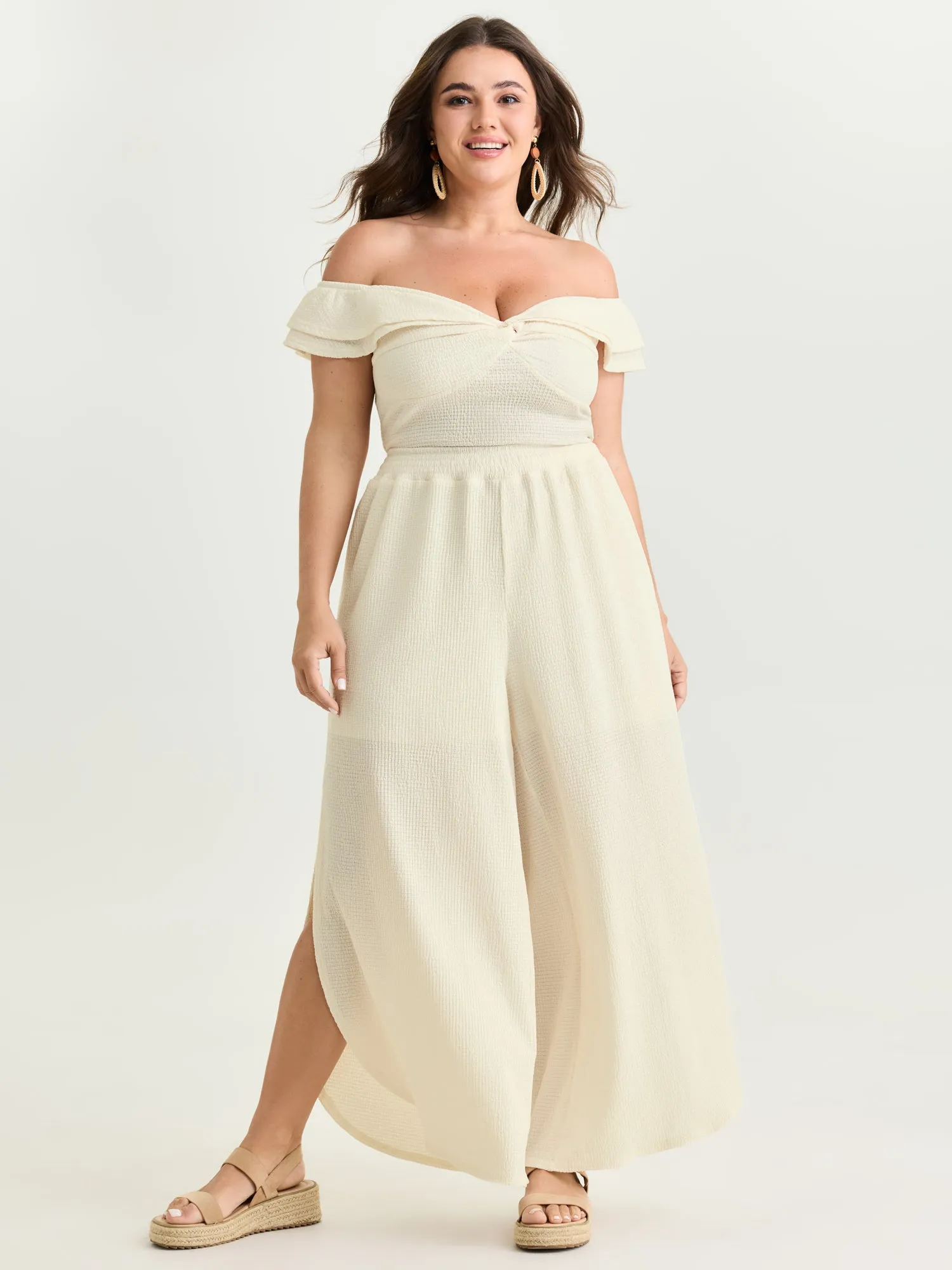 Breathable Textured Sheer Flowy Pants sold by Bloomchic