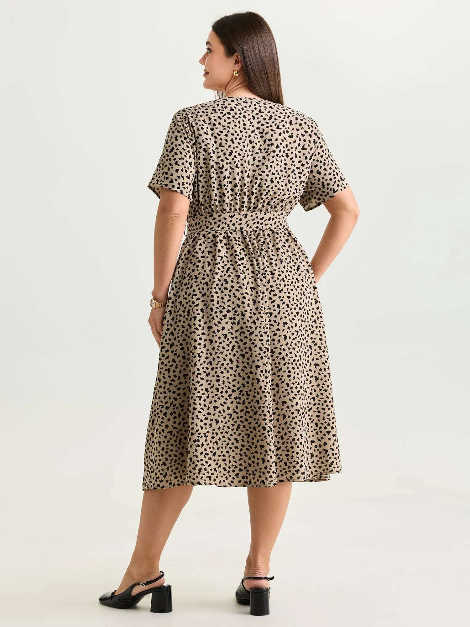 Leopard Print Side-Tie Midi Dress sold by Bloomchic product image thumbnail 5