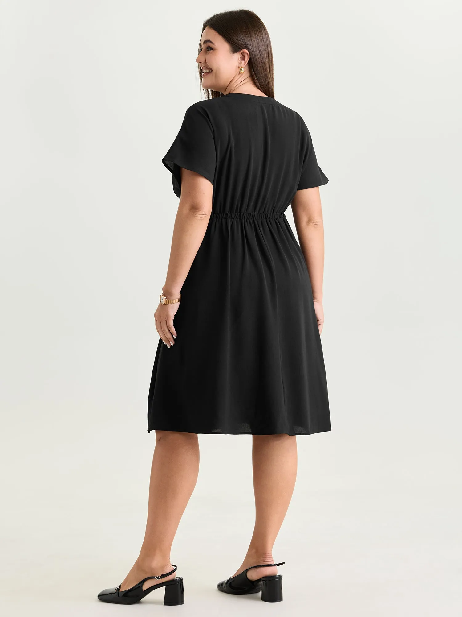 Pleated Belted Detail Pockets Midi Dress sold by Bloomchic product image thumbnail 4