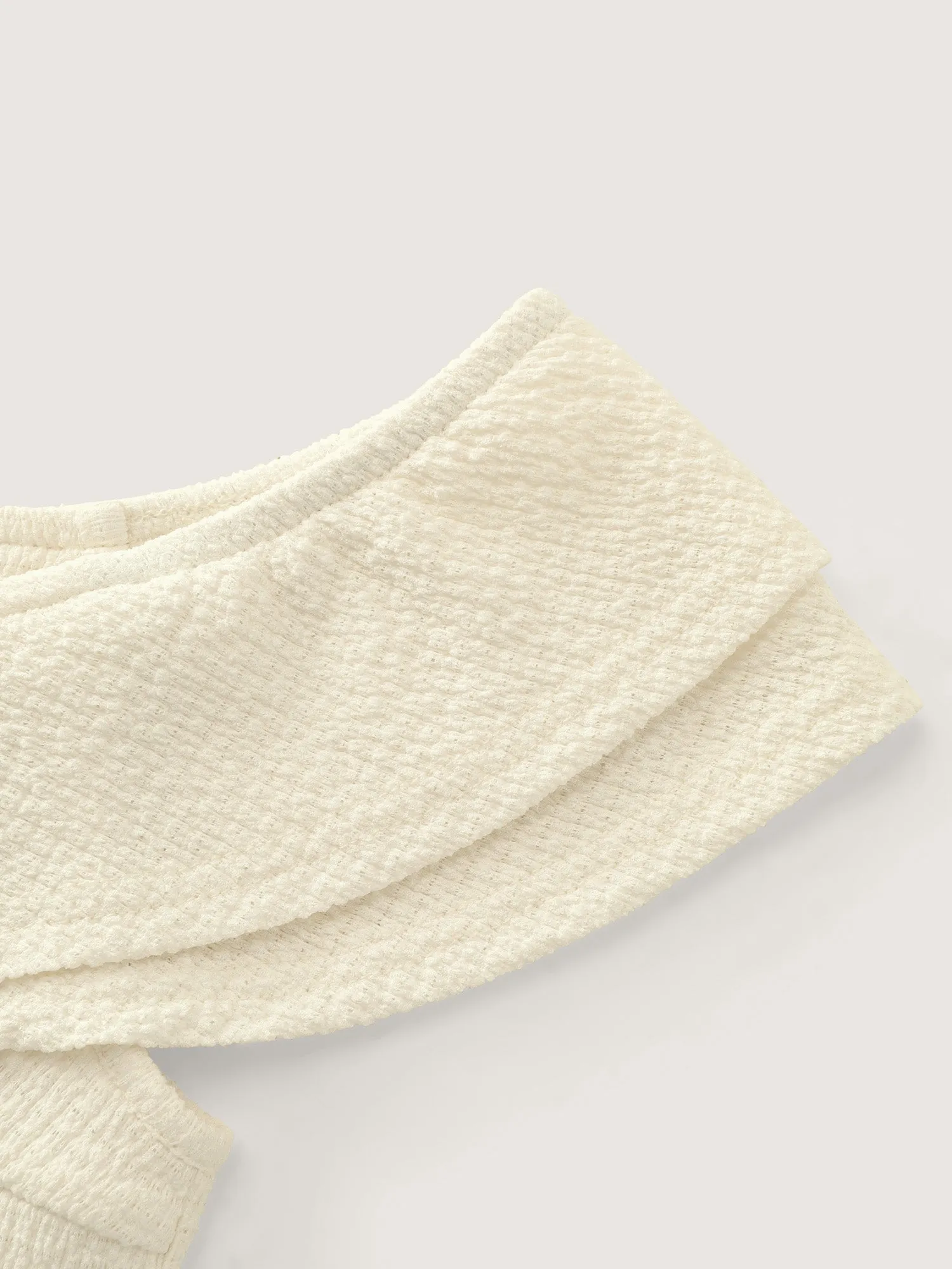 Textured Off-Shoulder Cinched-Waist Knit Top sold by Bloomchic product image thumbnail 5