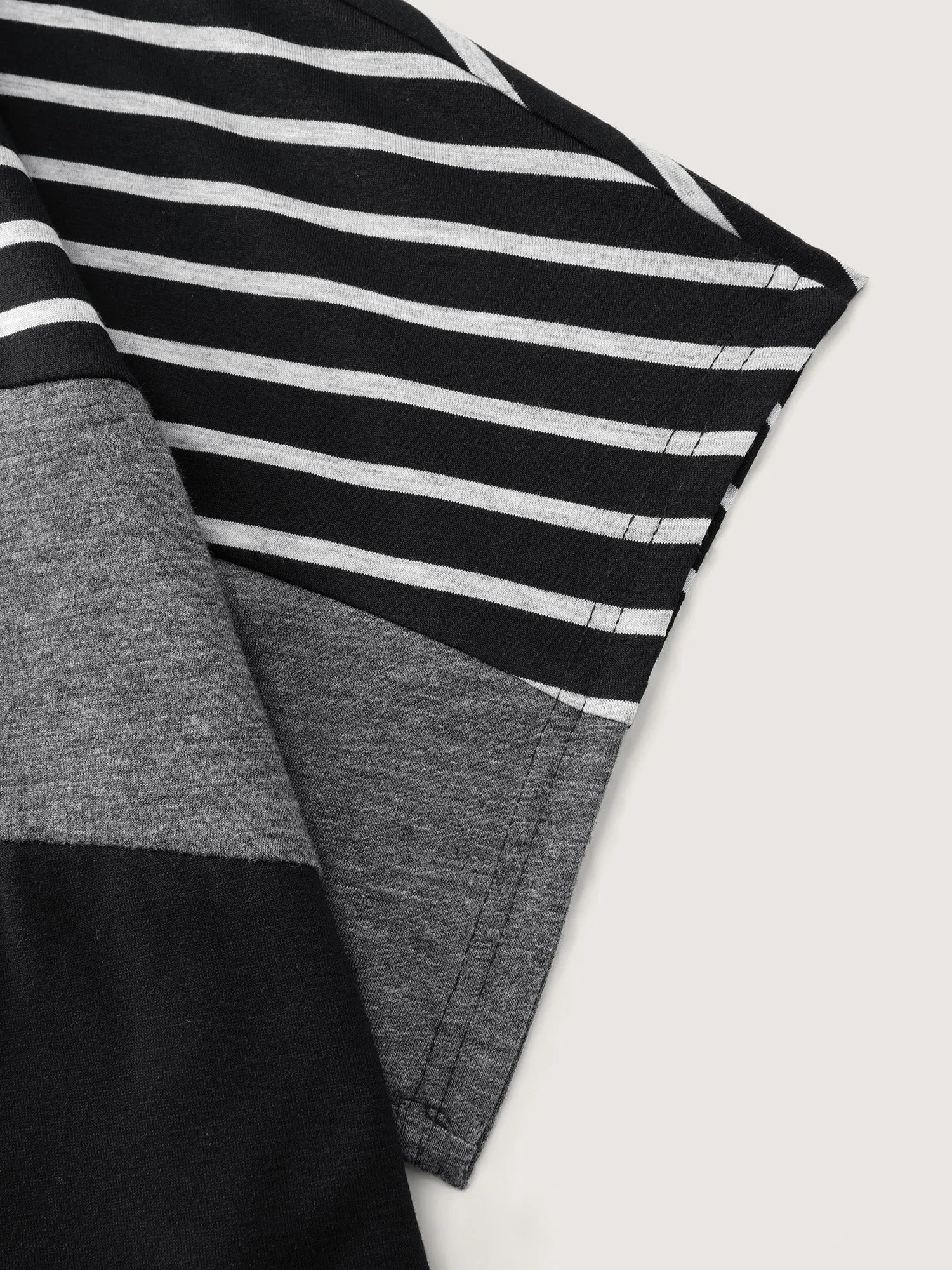 Supersoft Striped Print Color Contrast T-Shirt sold by Bloomchic product image thumbnail 5