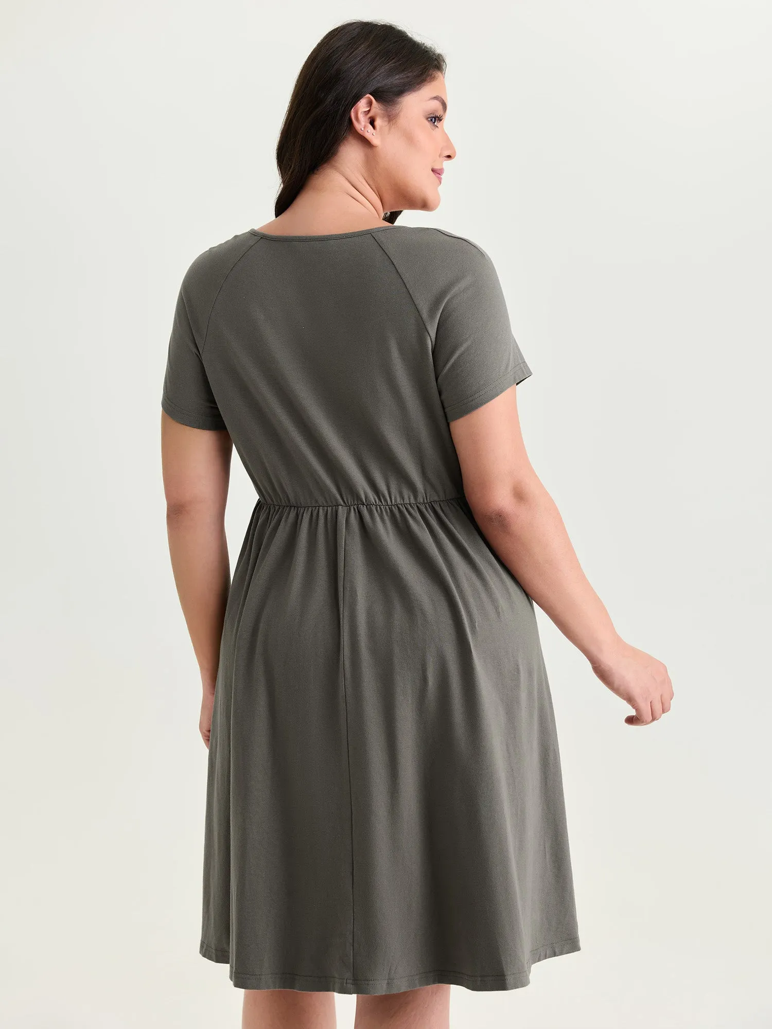 Cotton Color Contrast Fit And Flare Mini Dress sold by Bloomchic product image thumbnail 4