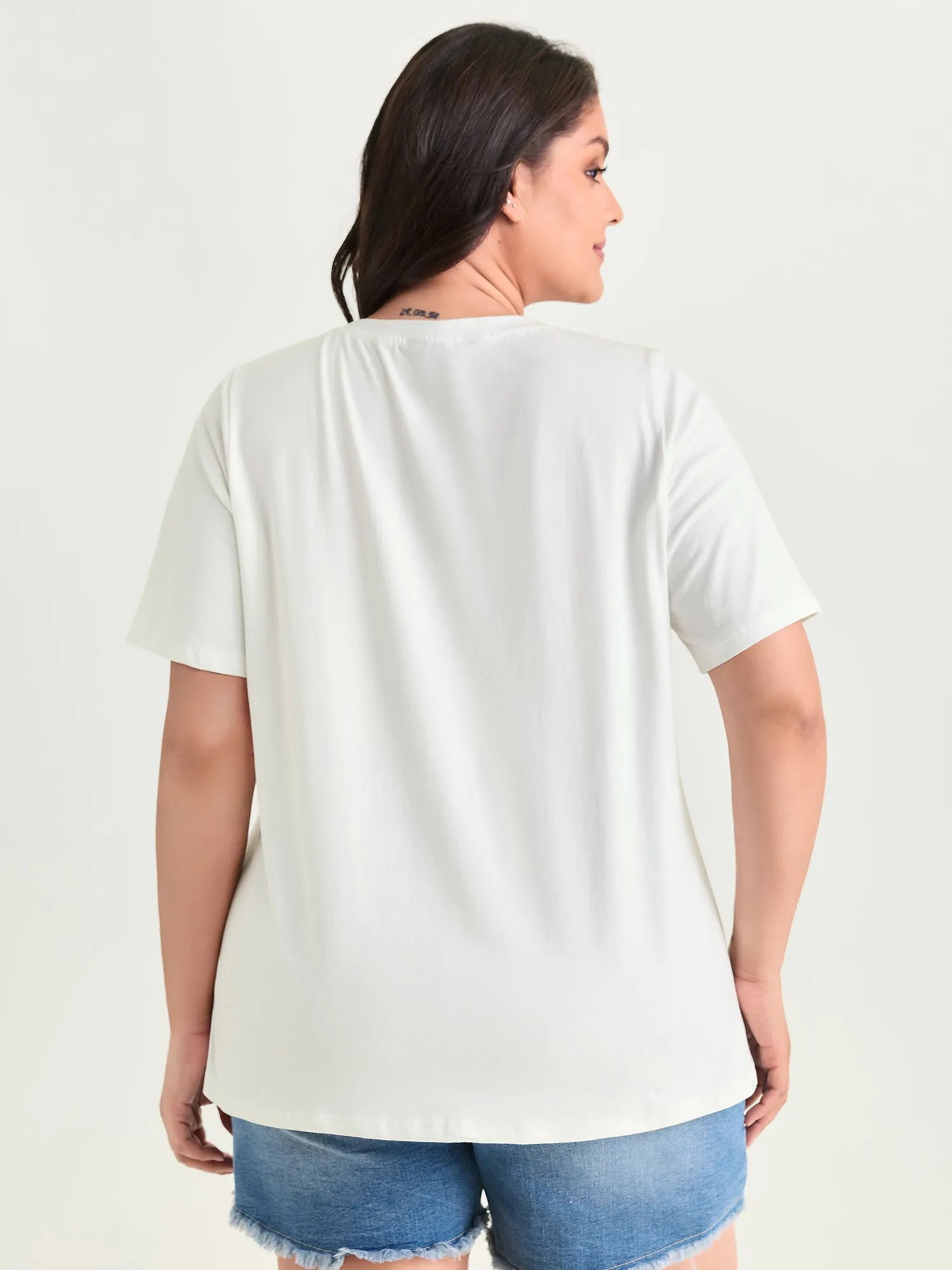 Cotton Flourish Embroidered Floral T-Shirt sold by Bloomchic product image thumbnail 4