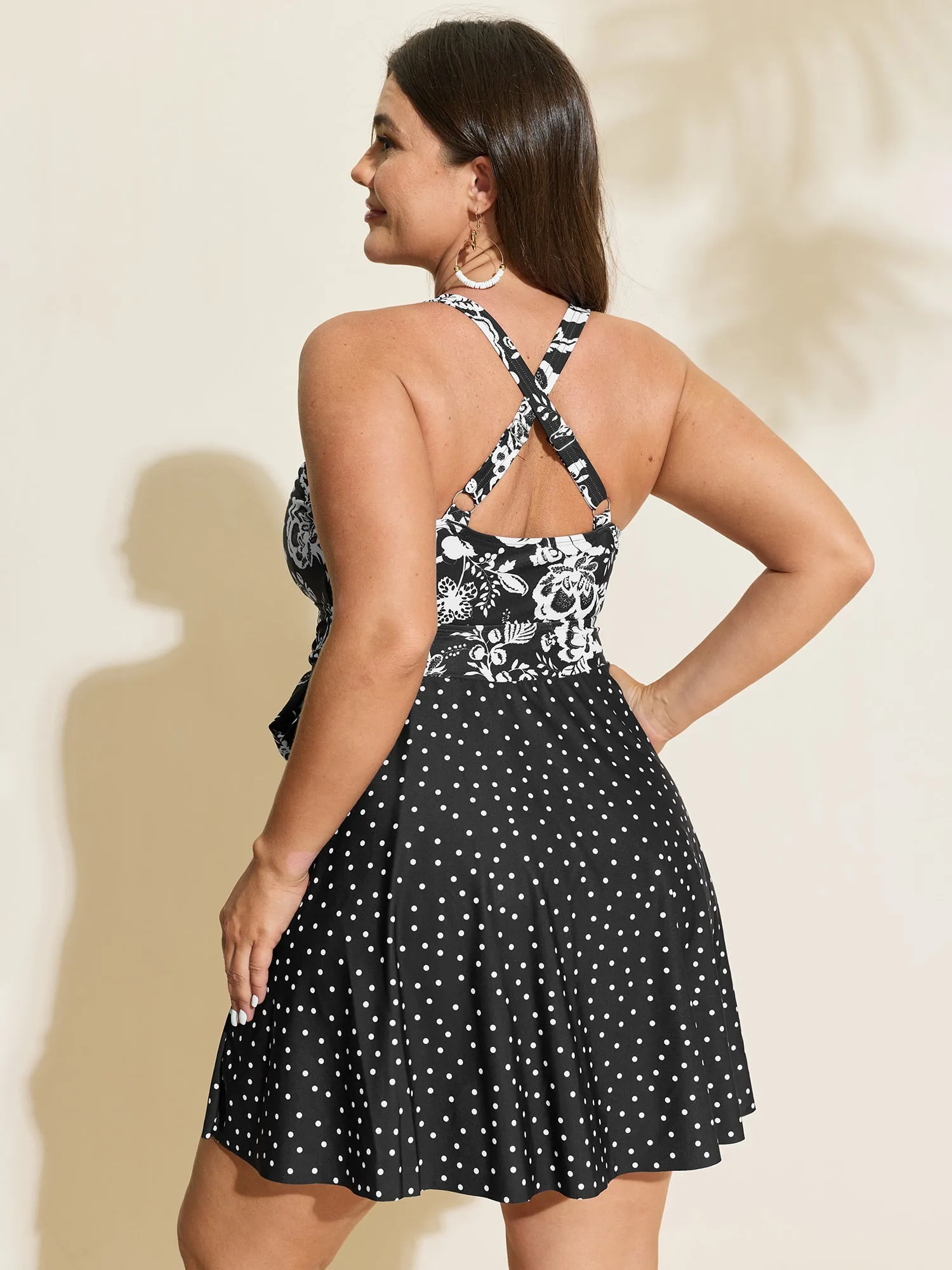 Floral Polka Dotted Print Swim Dress sold by Bloomchic product image thumbnail 5