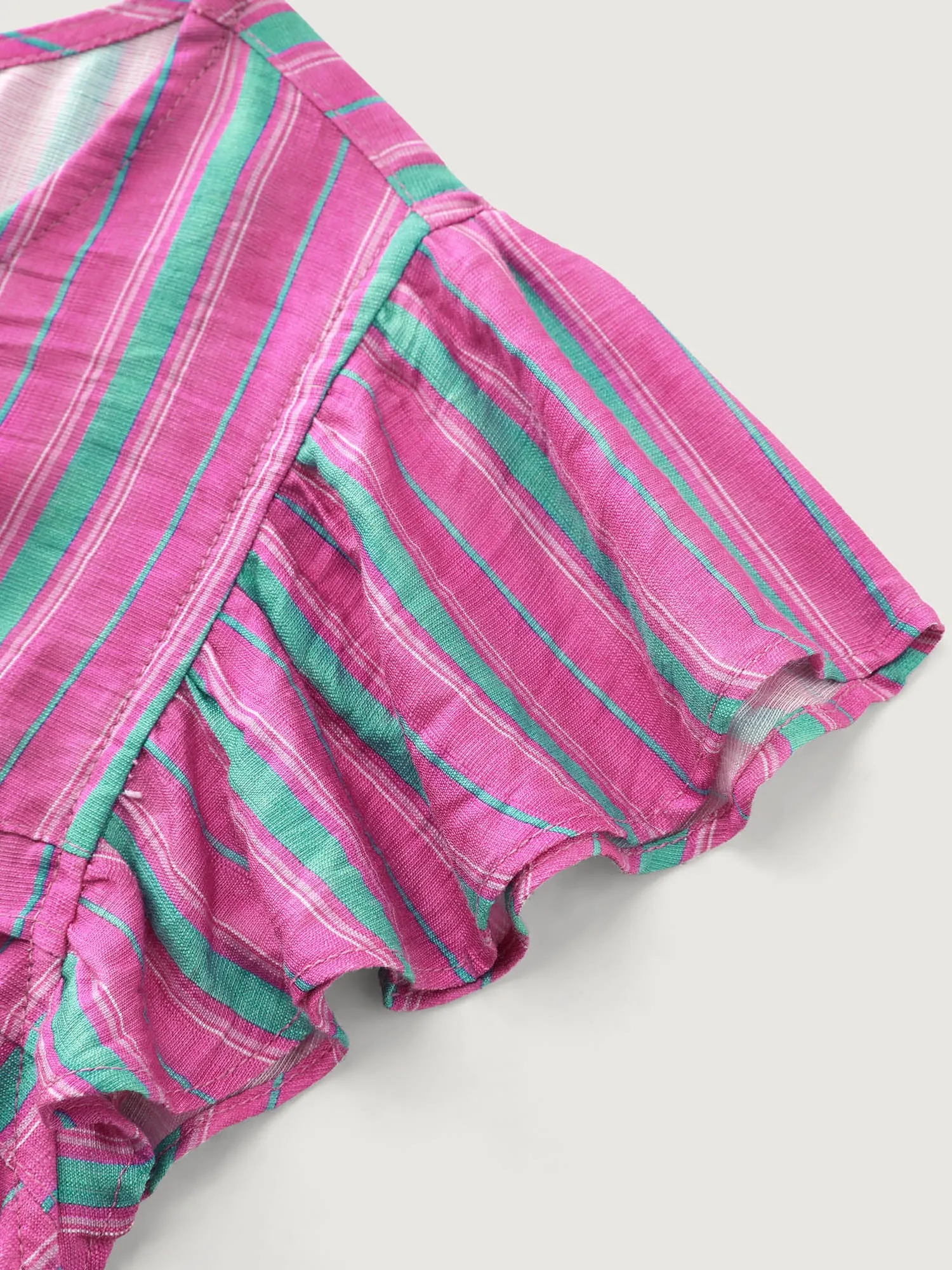 Colorful Striped Print Flutter Sleeve Blouse sold by Bloomchic product image thumbnail 5