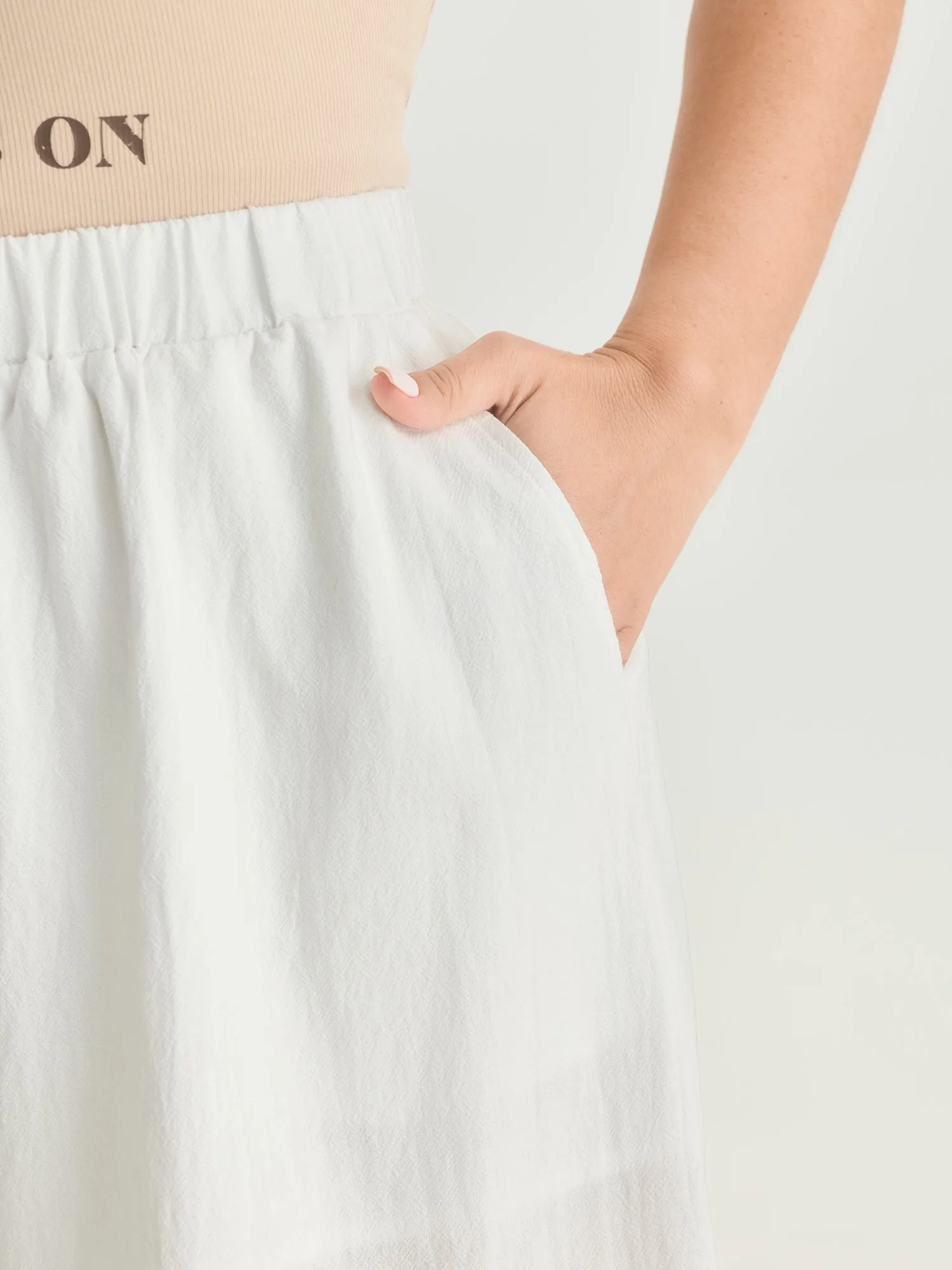 Cotton Scalloped Lace Hem Flared Pants sold by Bloomchic product image thumbnail 3