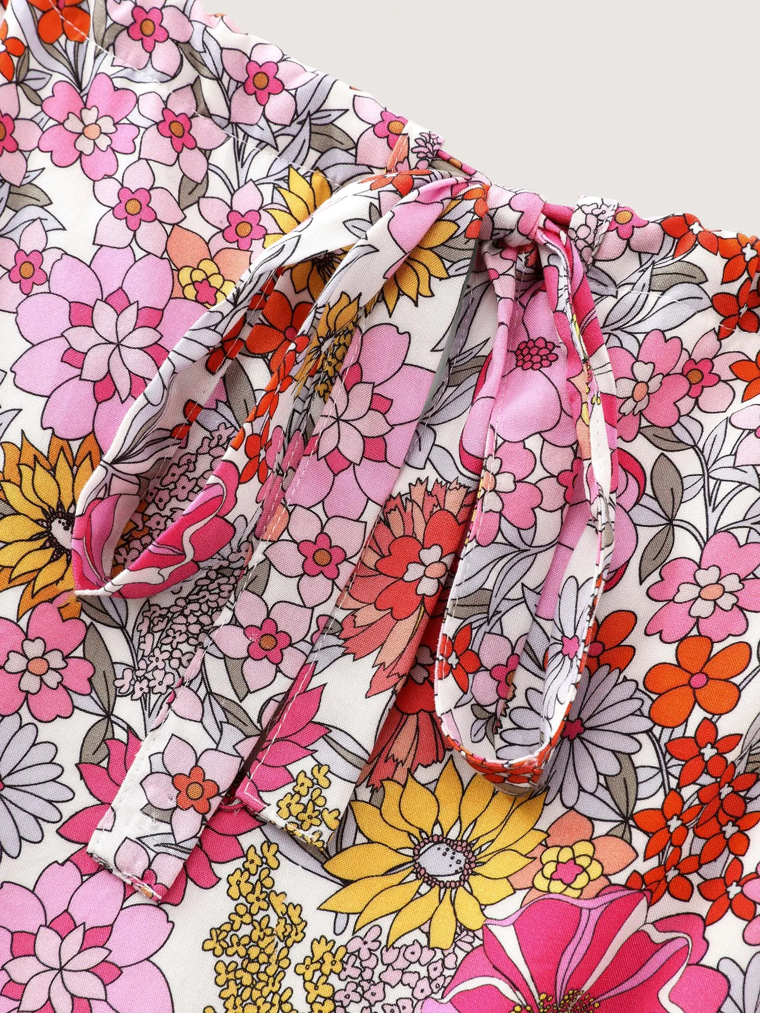 Floral Print Halter Neckline Waist-Tie Maxi Dress sold by Bloomchic product image thumbnail 4