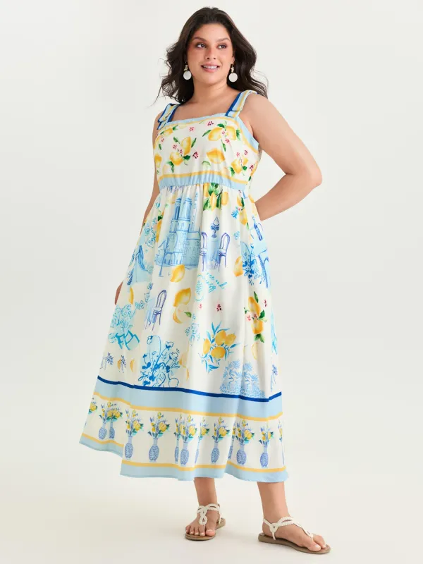 European Summer Print Pockets Maxi Dress made by Bloomchic