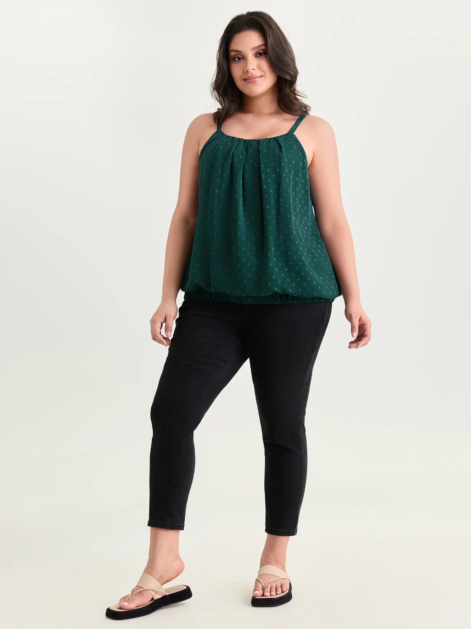 Textured Stretchy Hem Pleated Tank Top sold by Bloomchic product image thumbnail 3