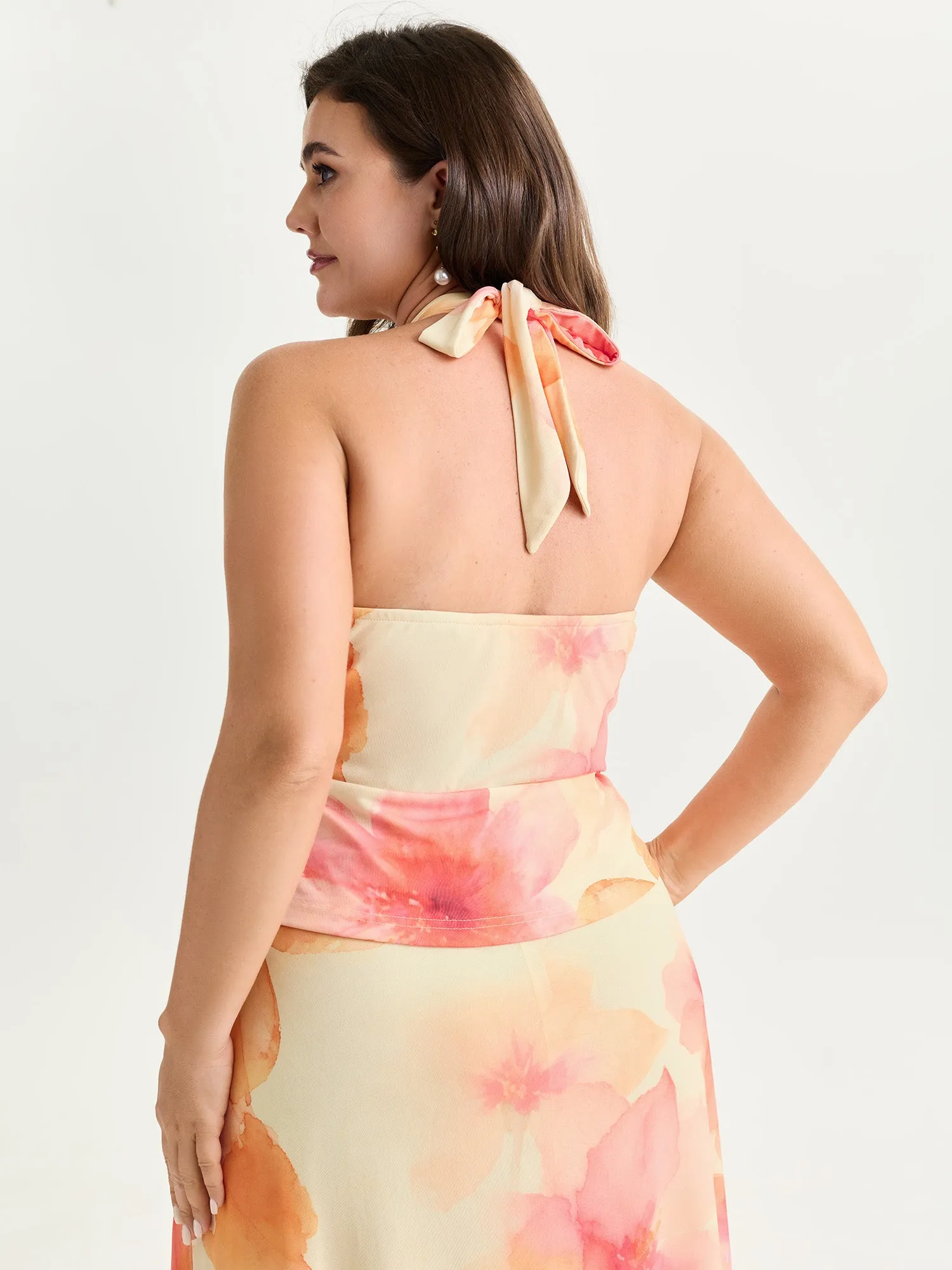 Floral Print Bowknot Tank Top sold by Bloomchic product image thumbnail 4