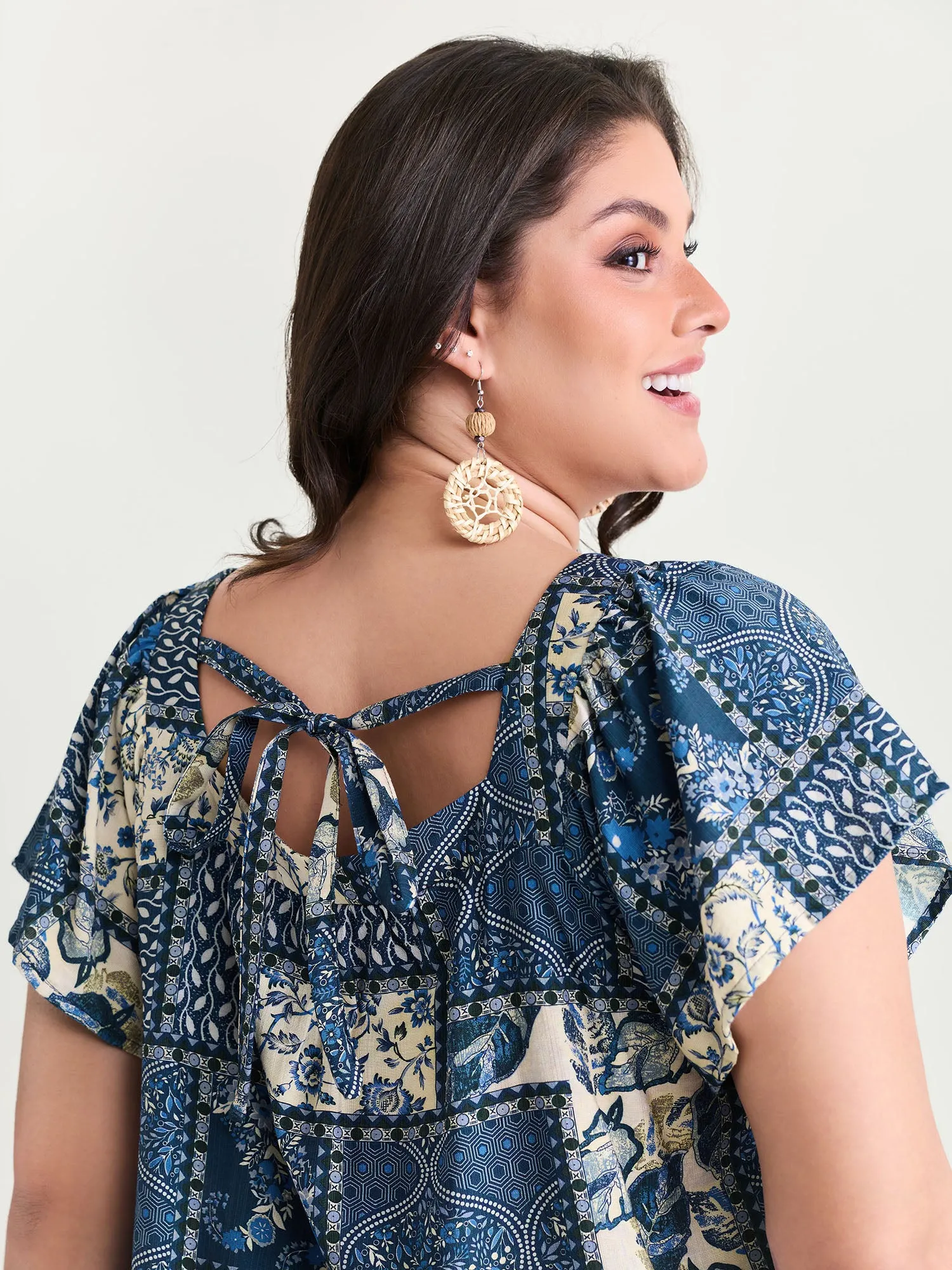 Collage Print Square Neckline Blouse sold by Bloomchic product image thumbnail 4