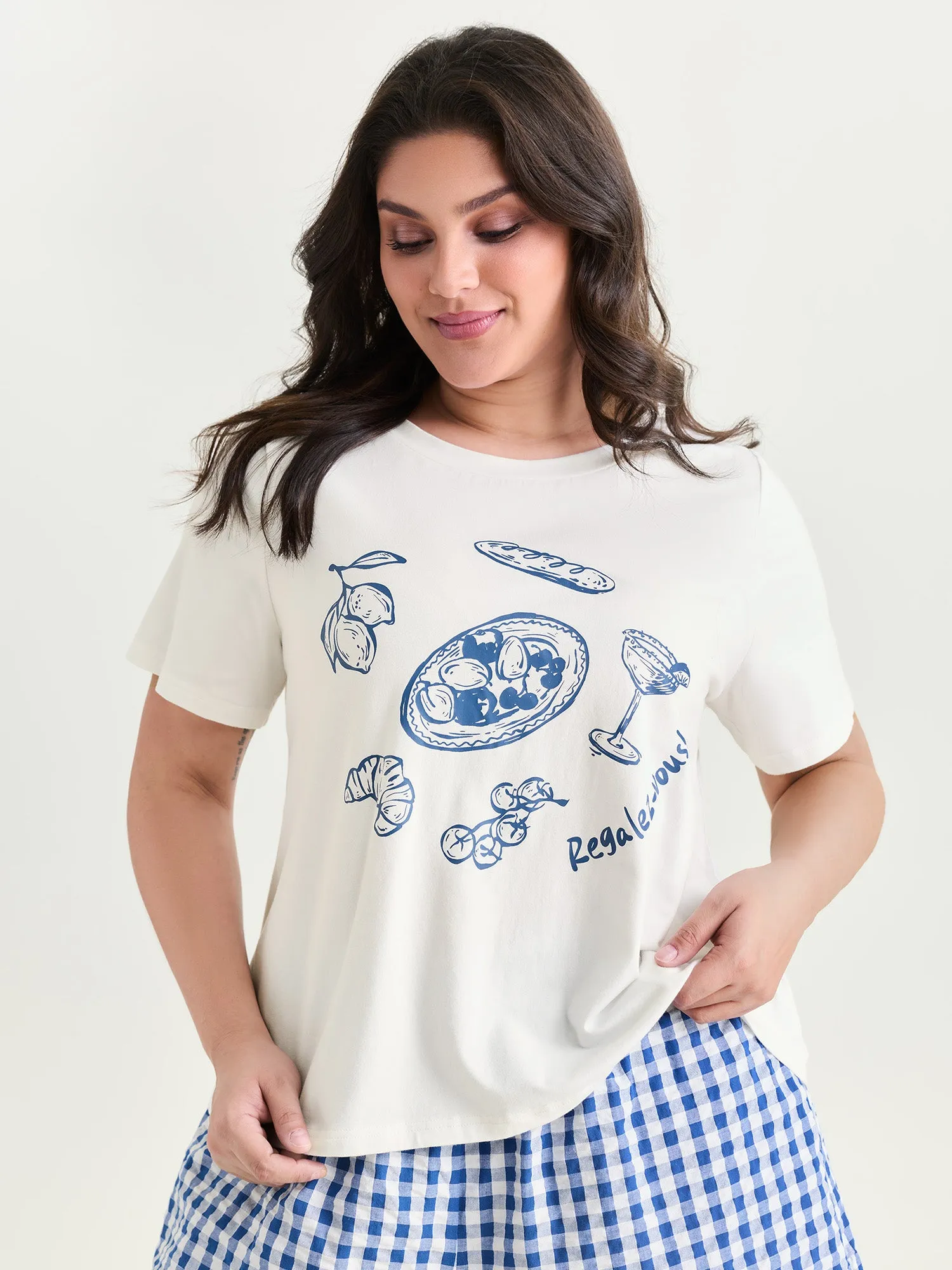 Cotton Bagel Print Color Contrast Pajama Set sold by Bloomchic product image thumbnail 3
