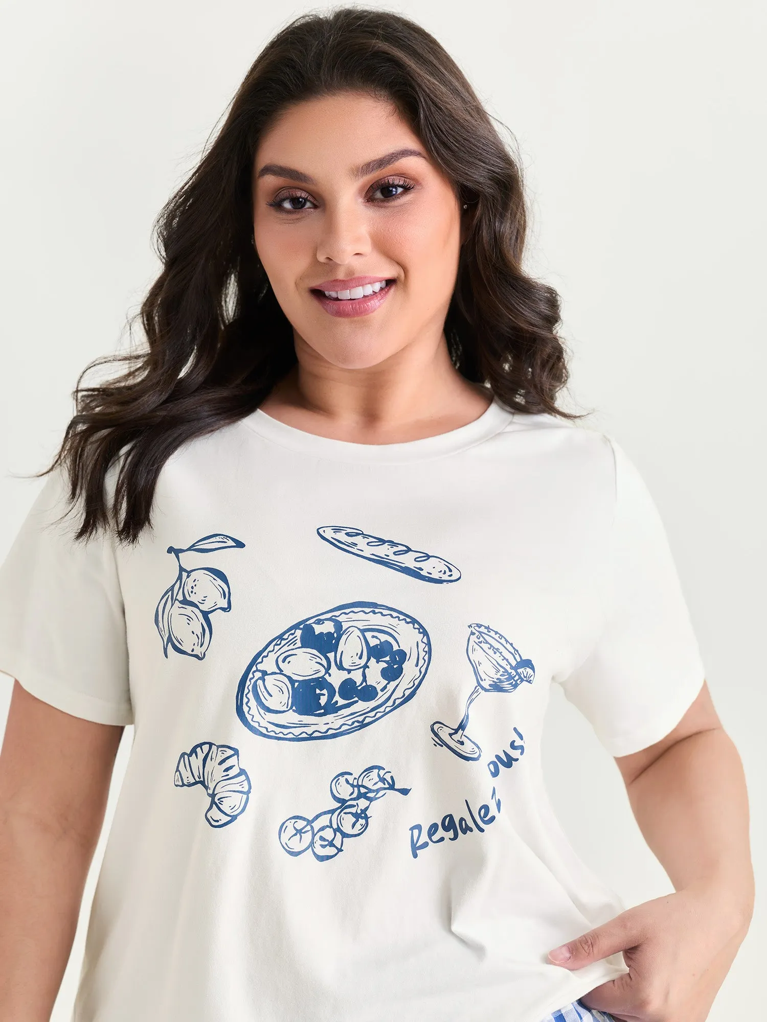 Cotton Bagel Print Color Contrast Pajama Set sold by Bloomchic product image thumbnail 2