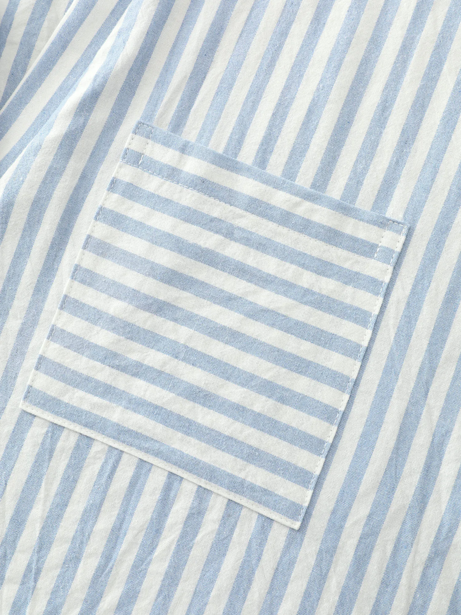 Cotton Striped Print Pockets Curvy Fit Blouse sold by Bloomchic product image thumbnail 5