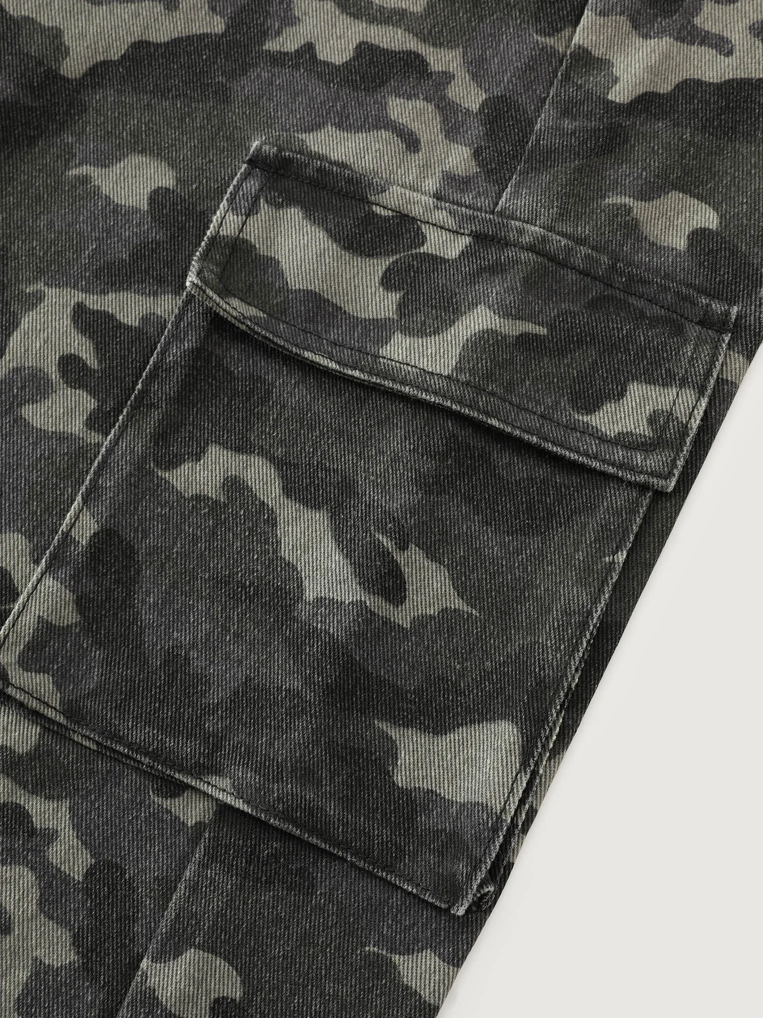 Cotton Camouflage Print Straight-Leg Pants sold by Bloomchic product image thumbnail 5