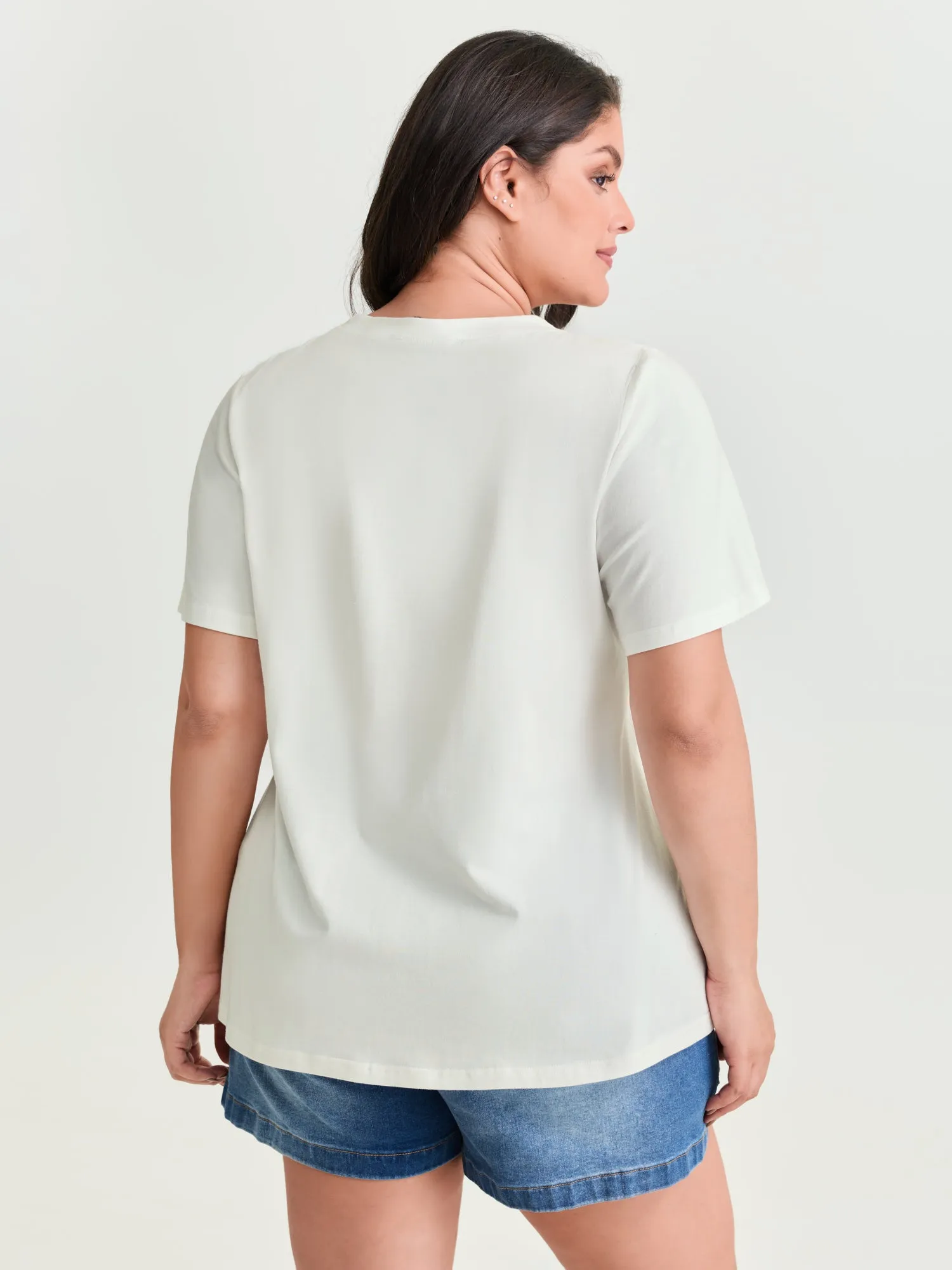 Cotton Sunshine Floral Print Rhinestone T-Shirt sold by Bloomchic product image thumbnail 4