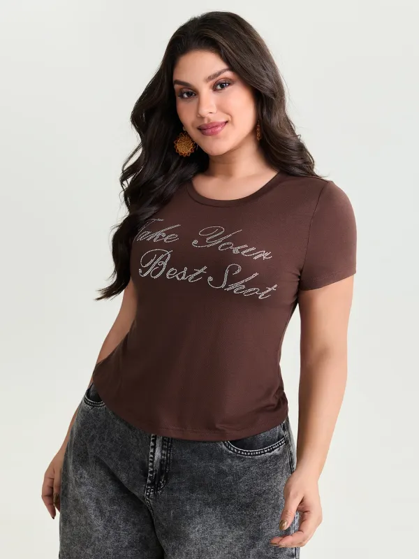 Your Best Shot Stretchy Sequin T-Shirt made by Bloomchic