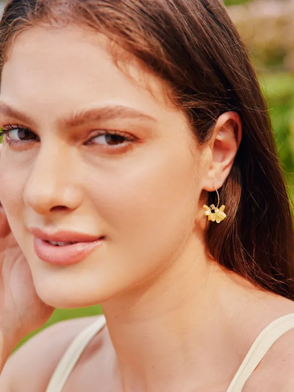 Sunflower Pearls Drop Earrings made by Bloomchic