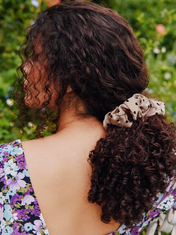 Heart Pattern Non-Hair Pull 3 Piece Scrunchie made by Bloomchic