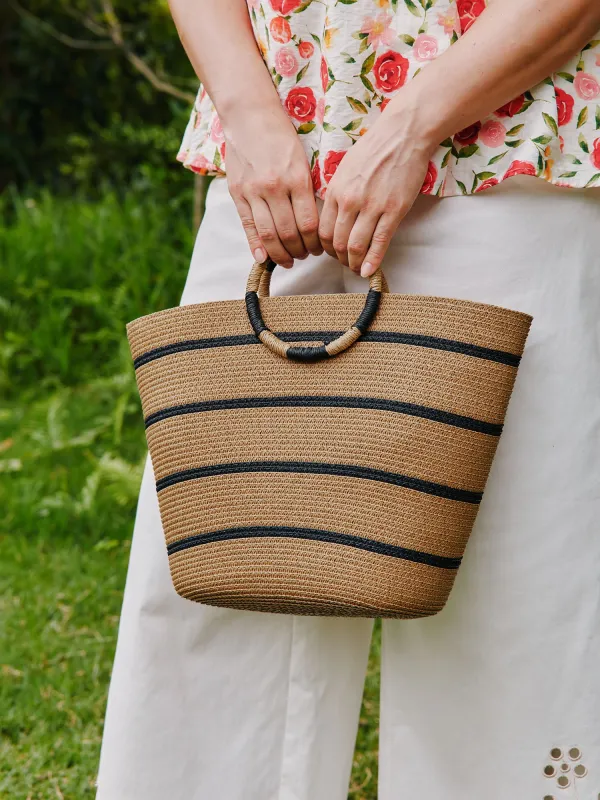 Hand Woven Color Contrast Shoulder Bag made by Bloomchic