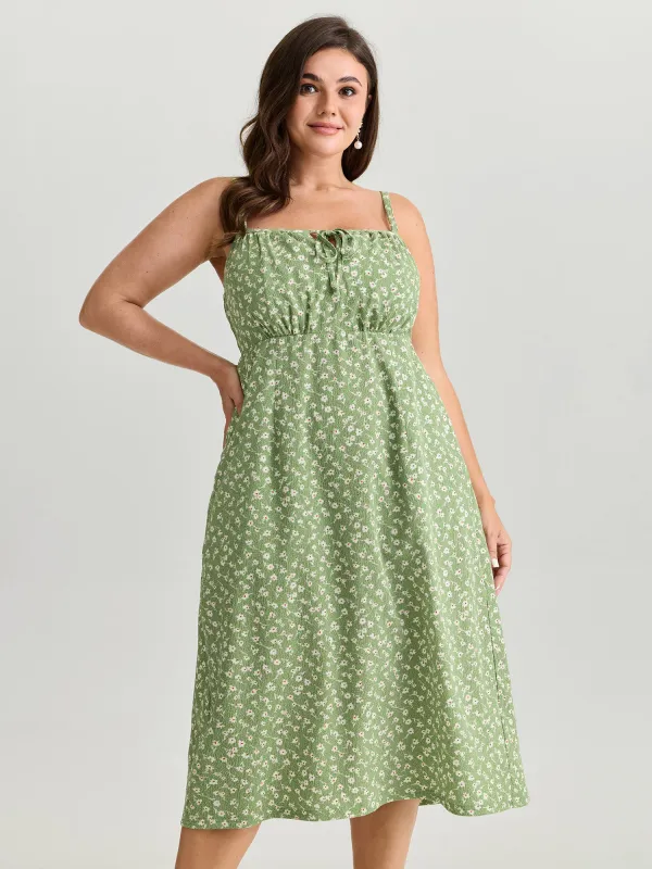 Micro Floral Print Cami Midi Dress made by Bloomchic