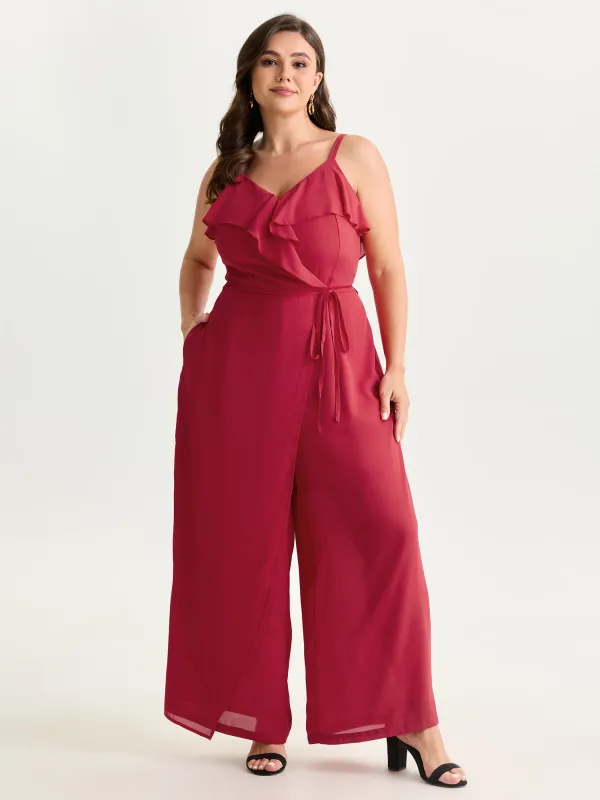 Ruffled Layered Stretchy Waist Jumpsuit made by Bloomchic