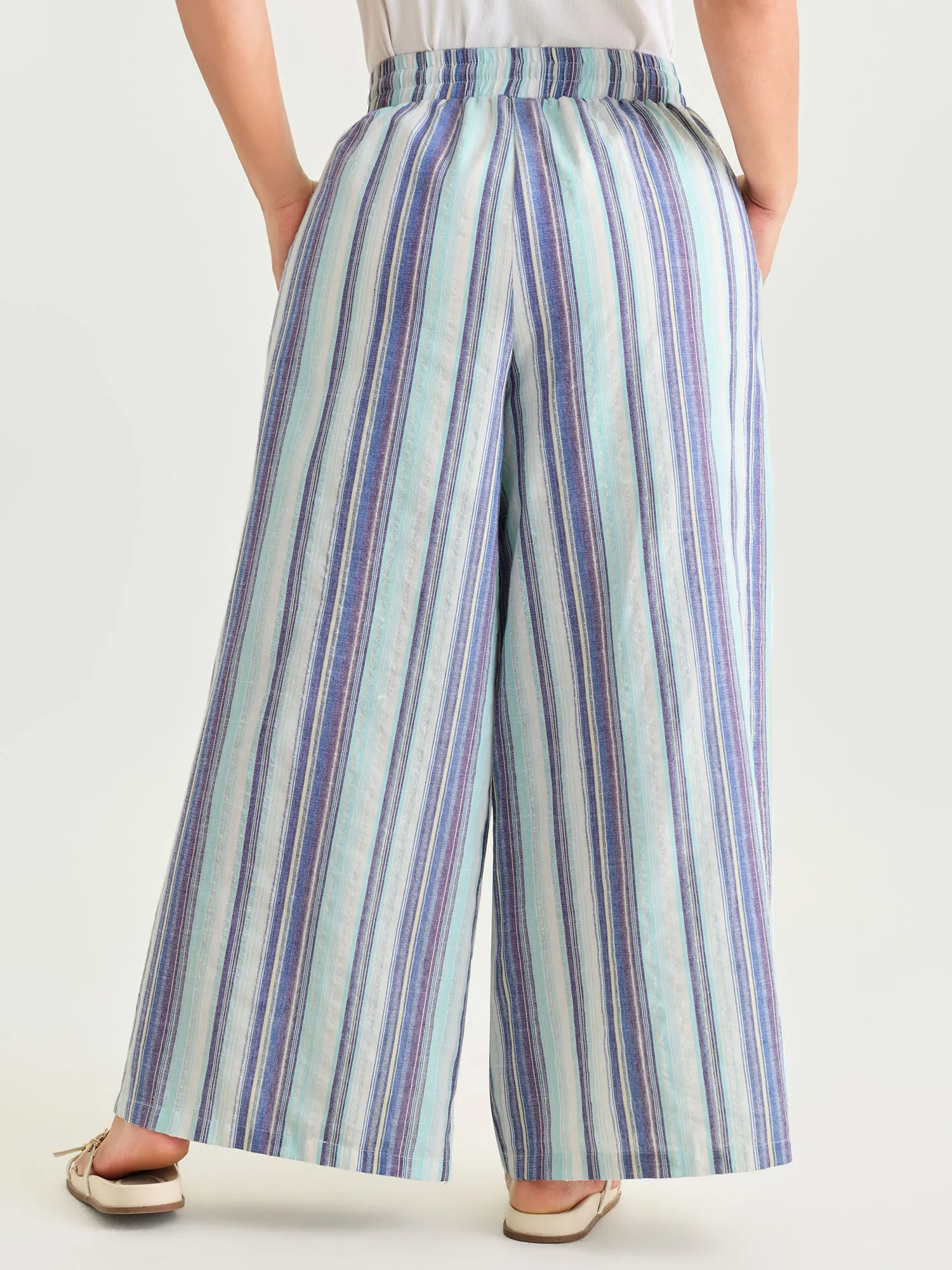 Striped Elastic Waist Wide Leg Pants sold by Bloomchic product image thumbnail 5