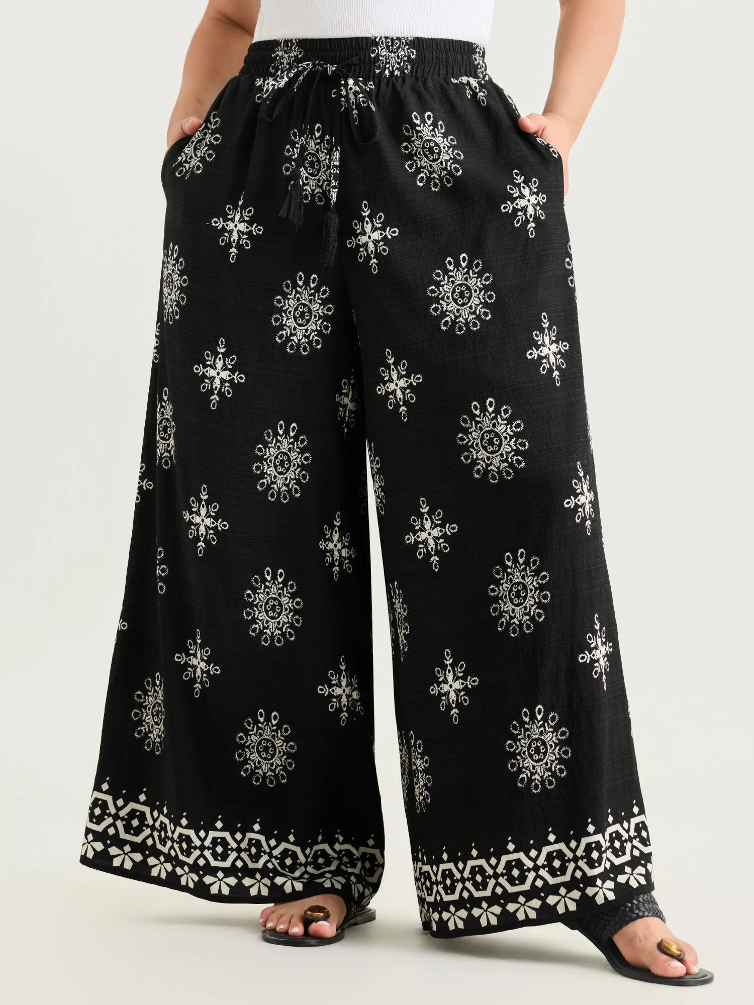 Boho Floral Print Wide Leg Pants sold by Bloomchic product image thumbnail 2