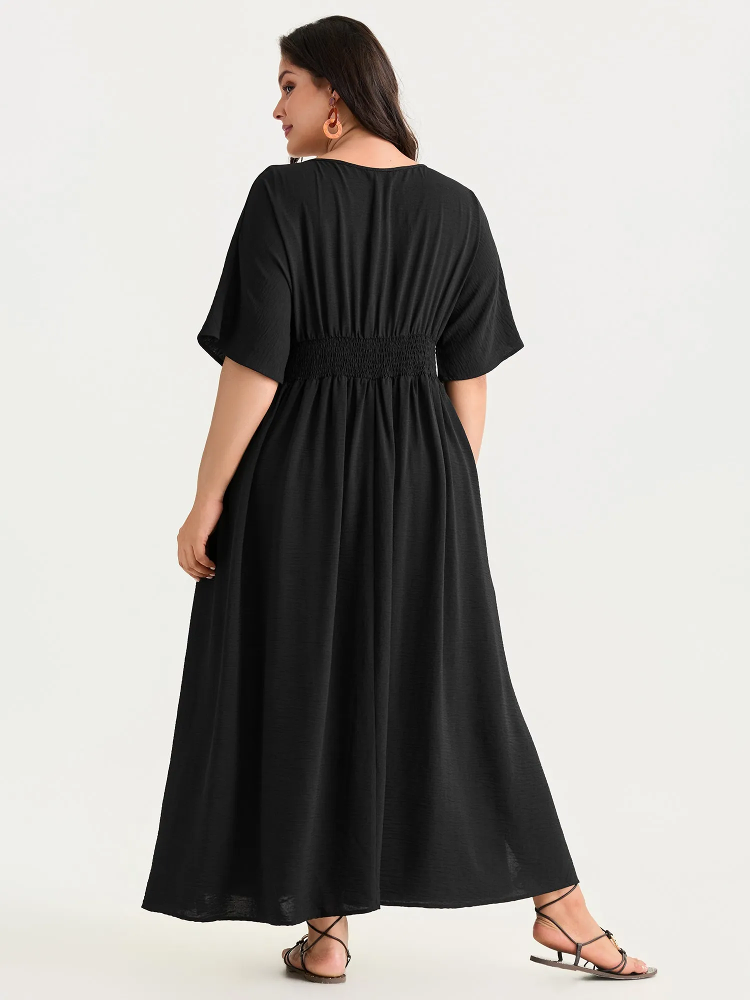 Breathable Boho Embroidered Waistband Maxi Dress sold by Bloomchic product image thumbnail 4