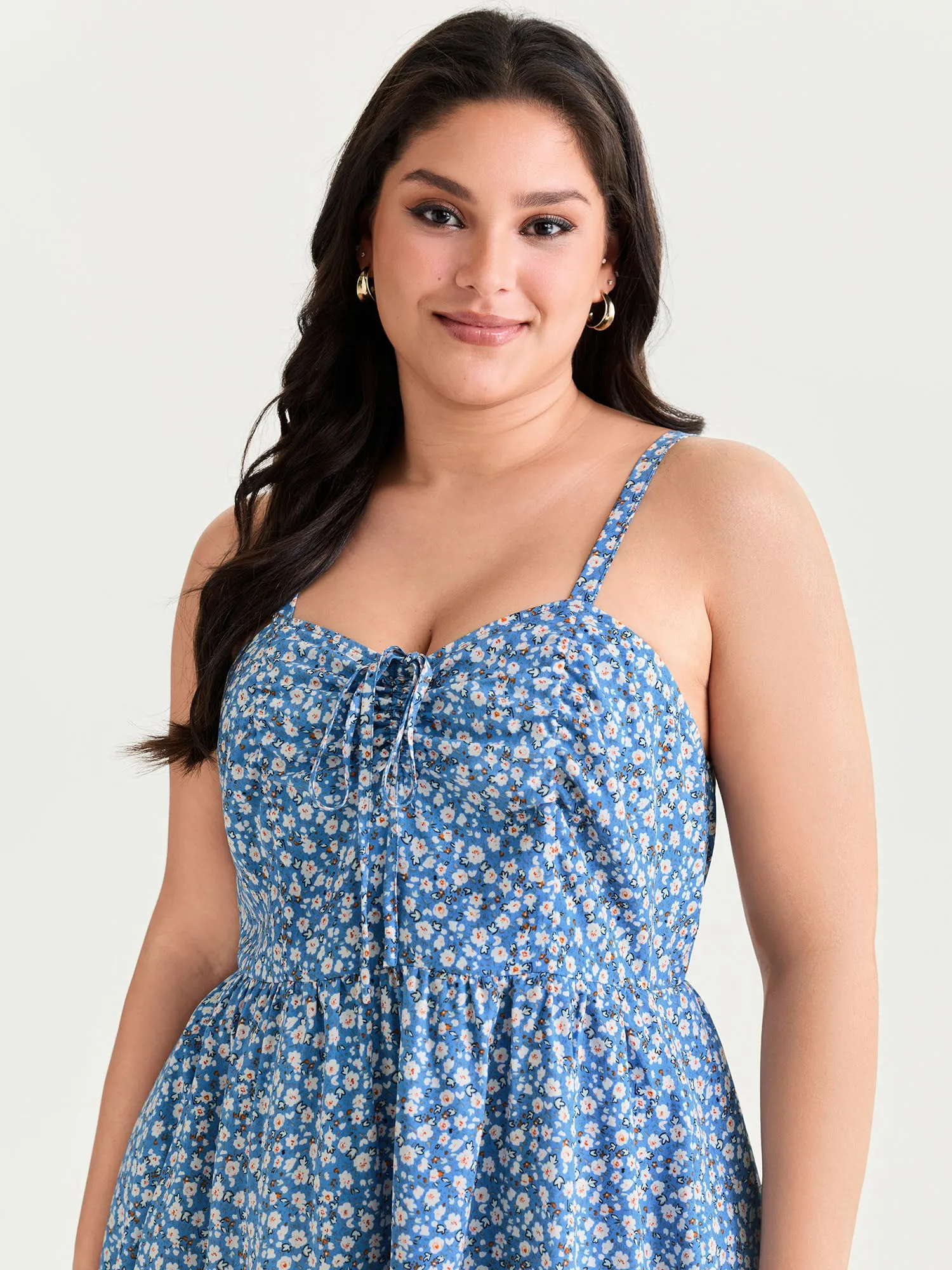 Floral Print V-Neck Cami Mini Dress sold by Bloomchic product image thumbnail 2