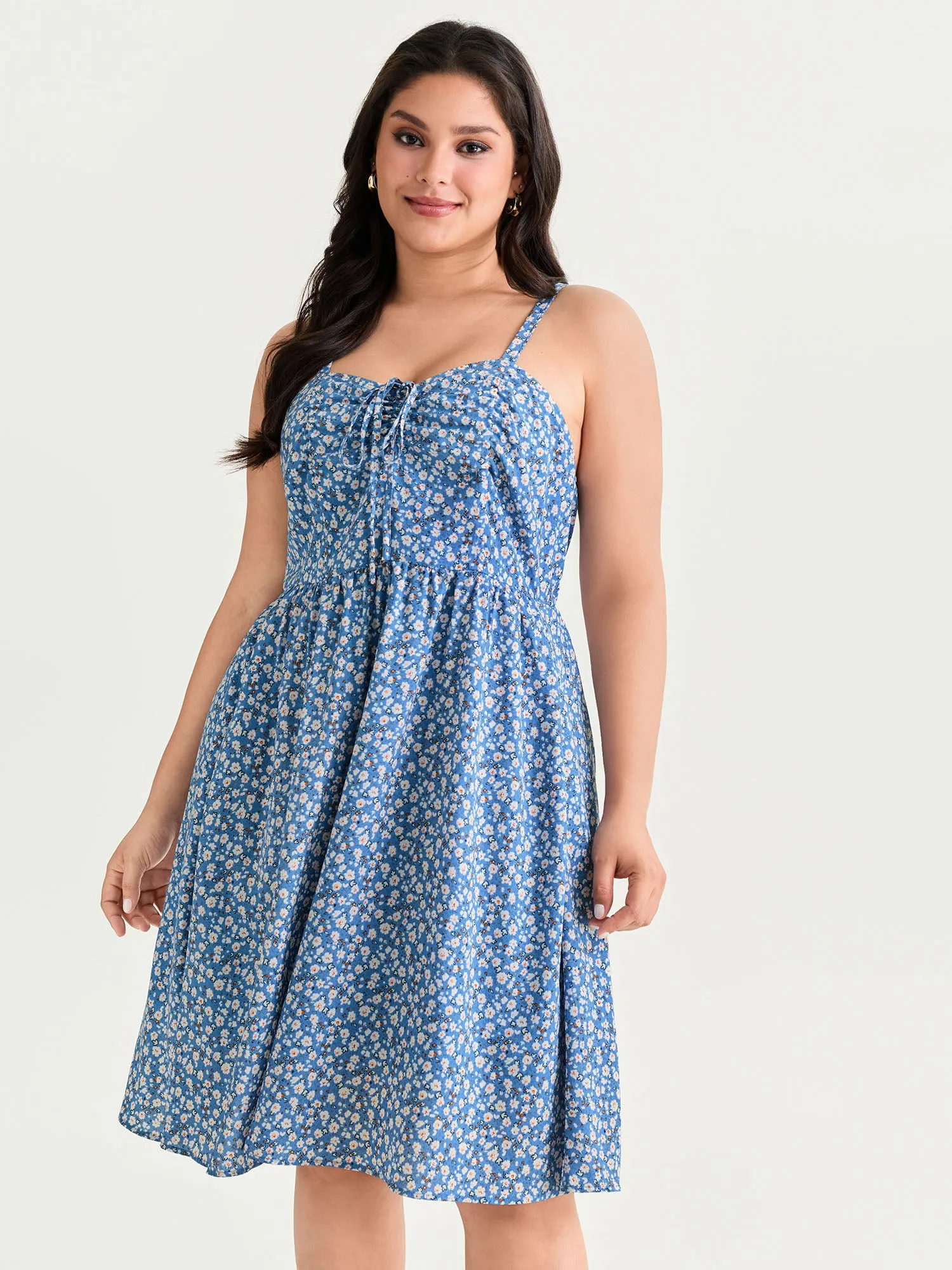 Floral Print V-Neck Cami Mini Dress sold by Bloomchic