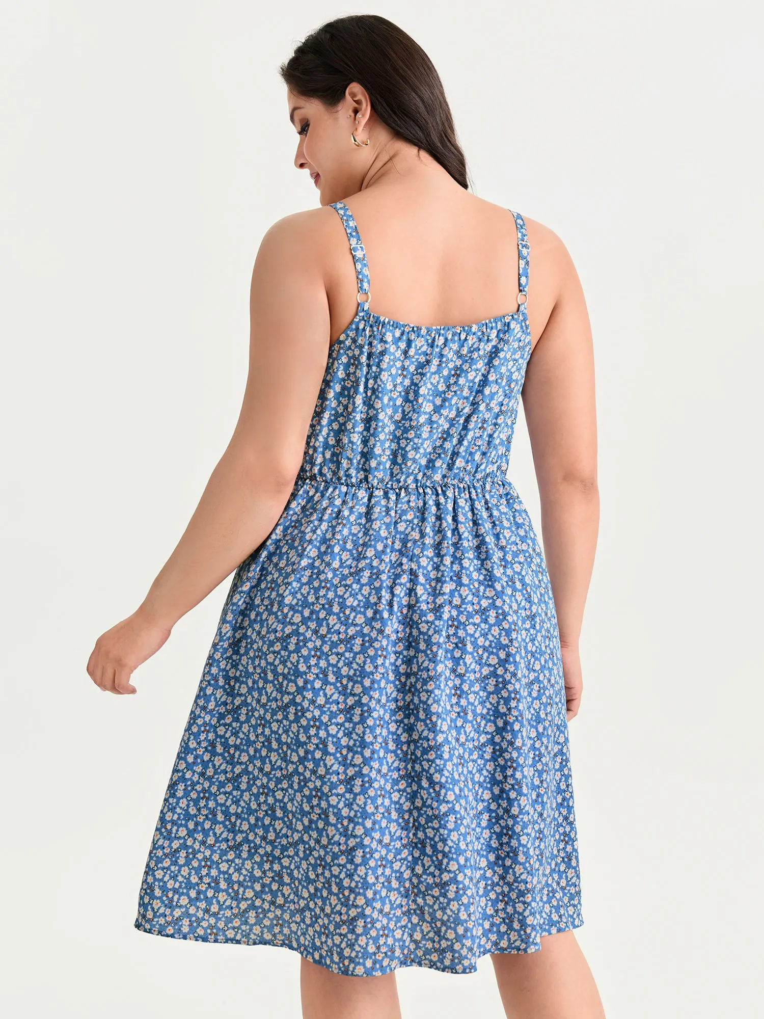 Floral Print V-Neck Cami Mini Dress sold by Bloomchic product image thumbnail 4