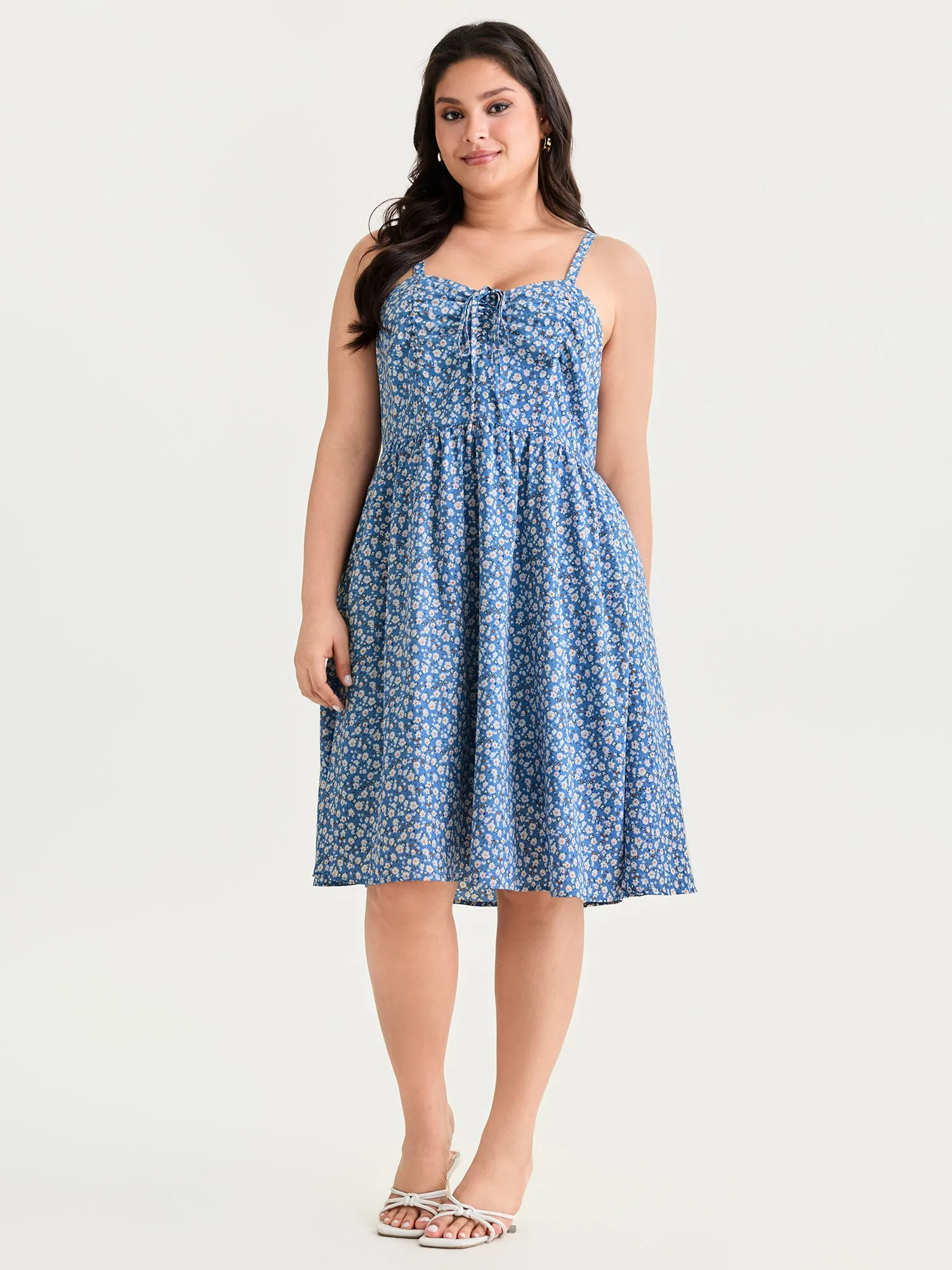 Floral Print V-Neck Cami Mini Dress sold by Bloomchic product image thumbnail 3