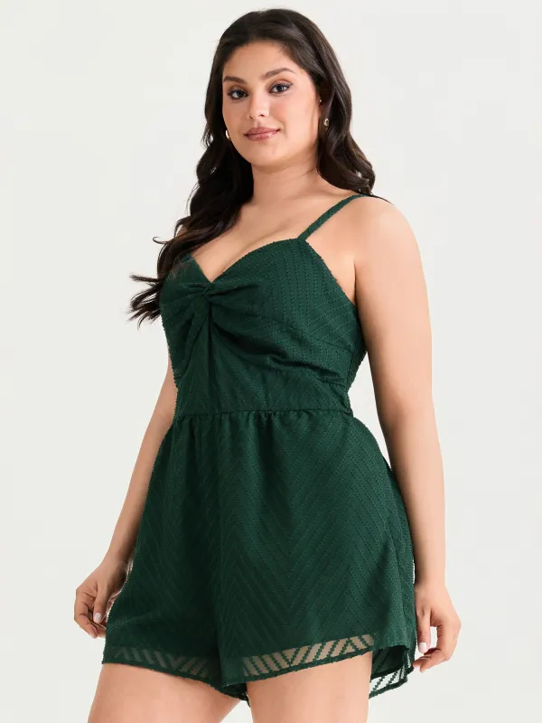 Textured Twist Knot Sleeveless Jumpsuit made by Bloomchic