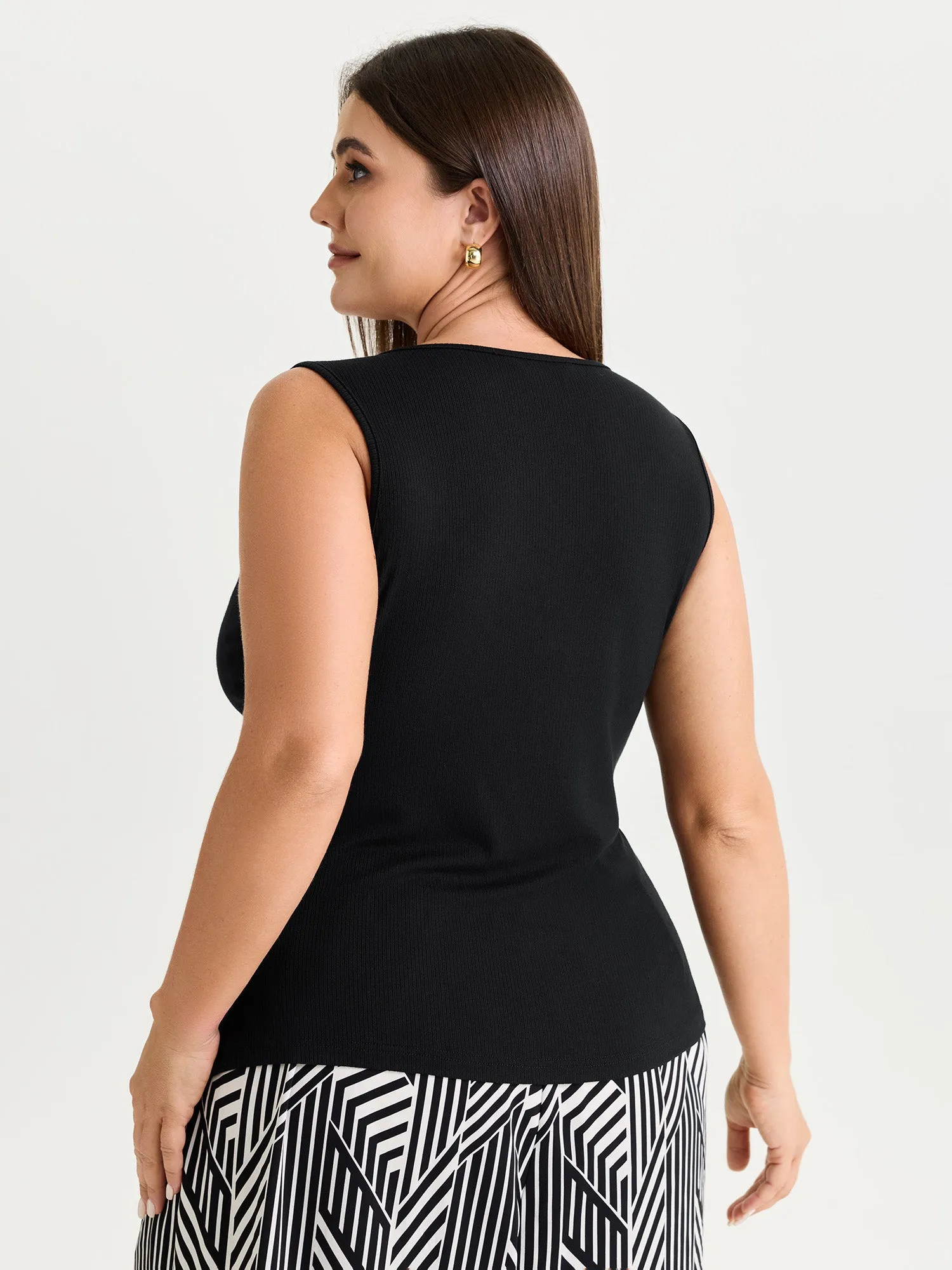 Stretchy Button-Front Tunic Style Top sold by Bloomchic product image thumbnail 5
