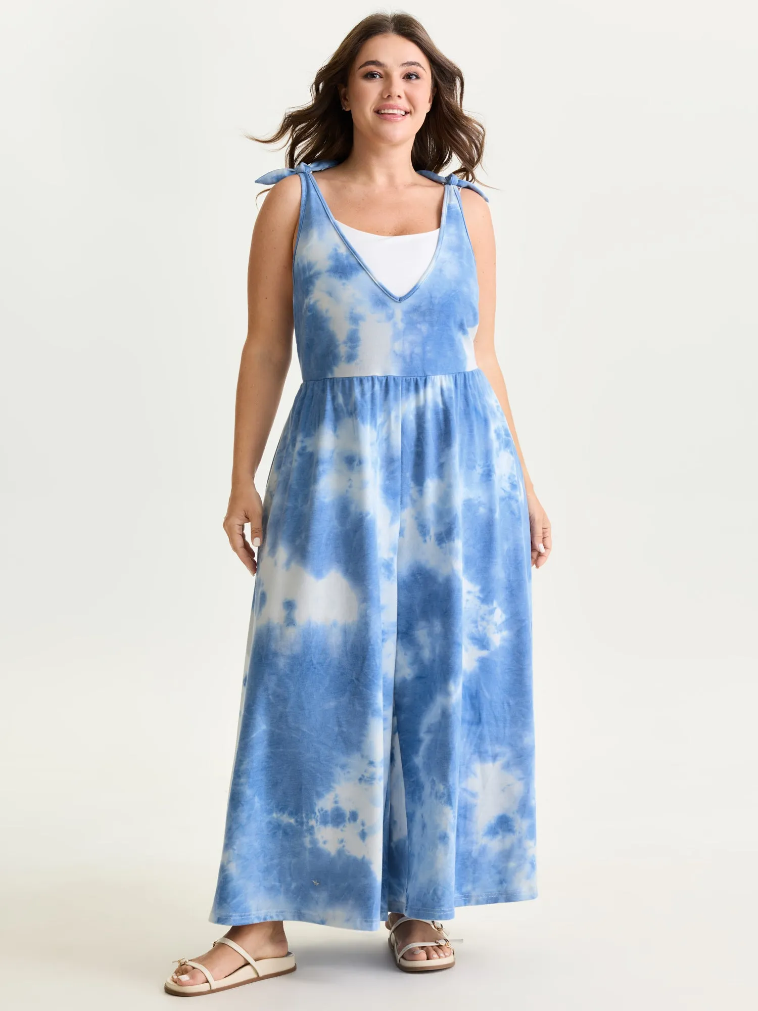 Tie Dye Stretchy Sleeveless Jumpsuit sold by Bloomchic product image thumbnail 3