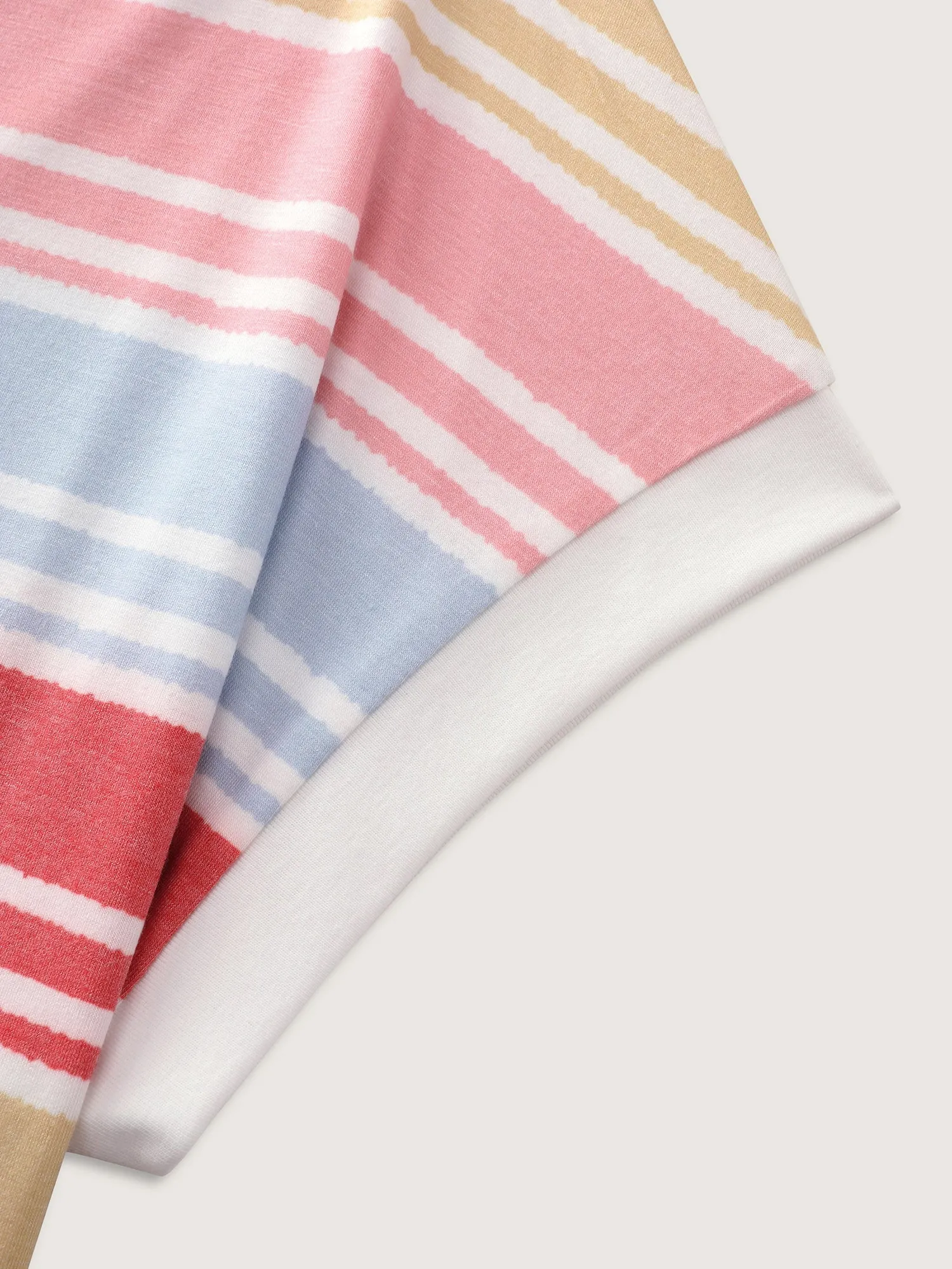 Supersoft Multicolor Striped Round Neck T-Shirt sold by Bloomchic product image thumbnail 5