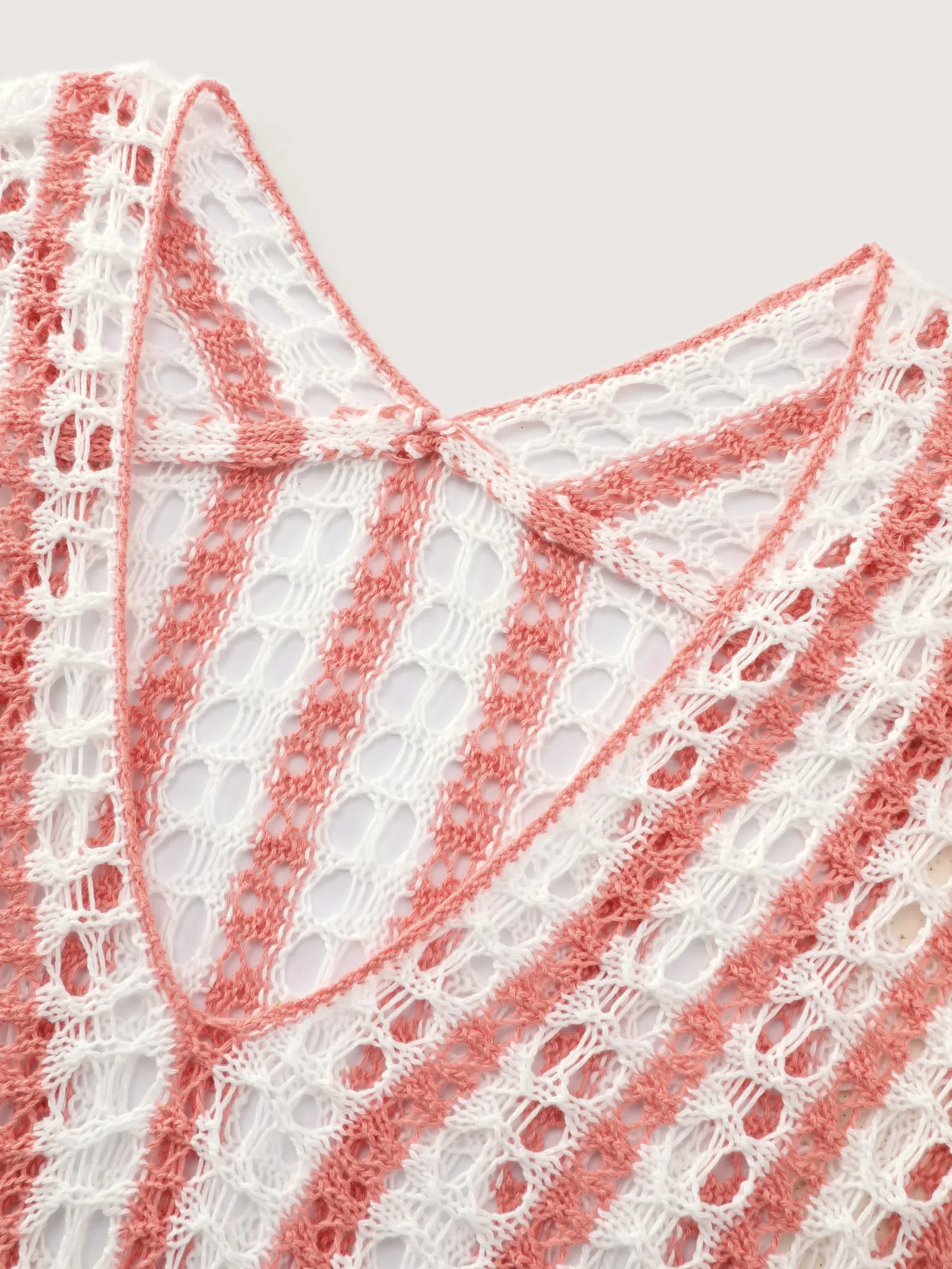 Crocheted Color Contrast Sheer Swim Cover-Up sold by Bloomchic product image thumbnail 5
