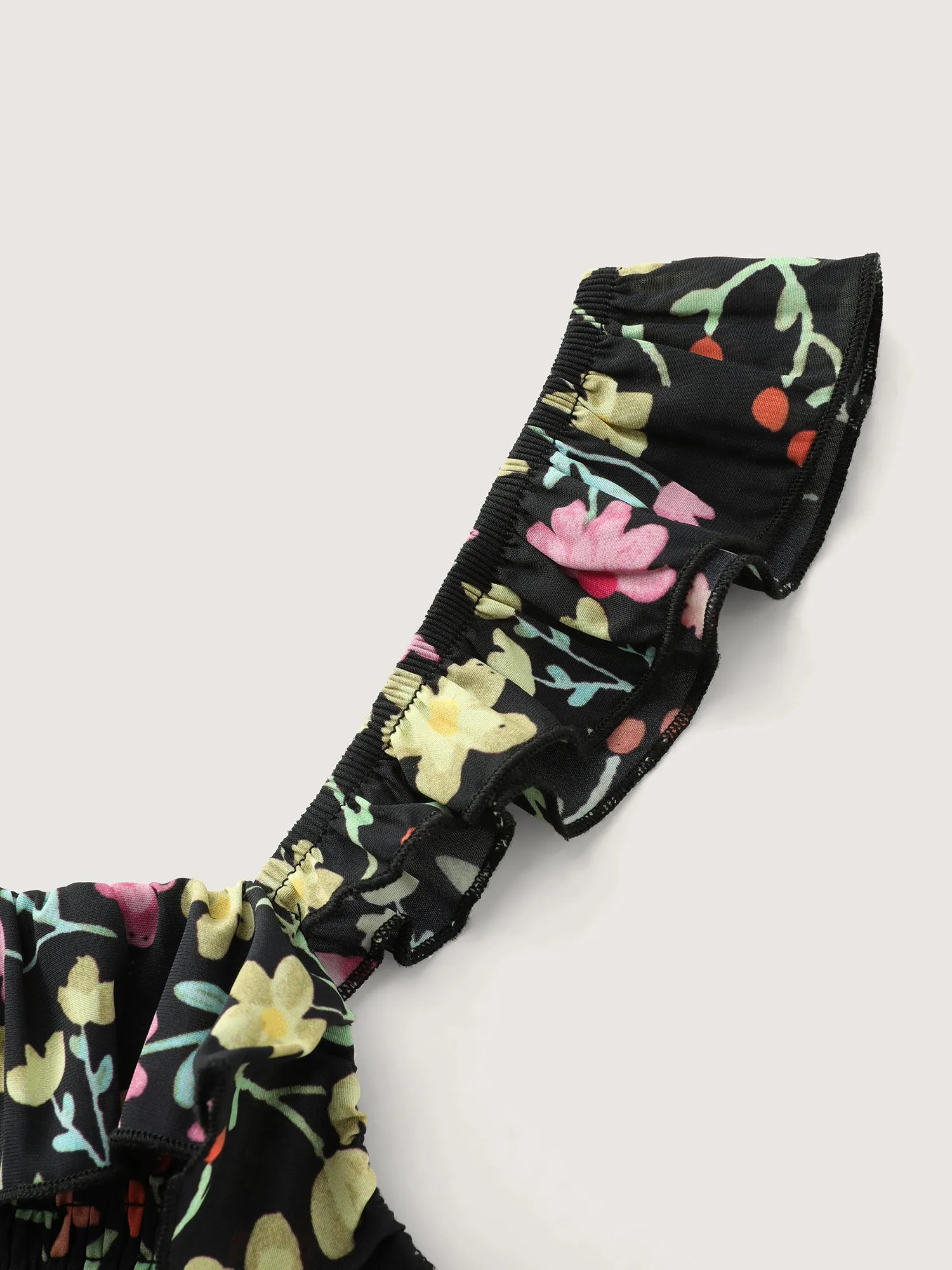 Floral Print Shirred Fit And Flare Tank Top sold by Bloomchic product image thumbnail 5