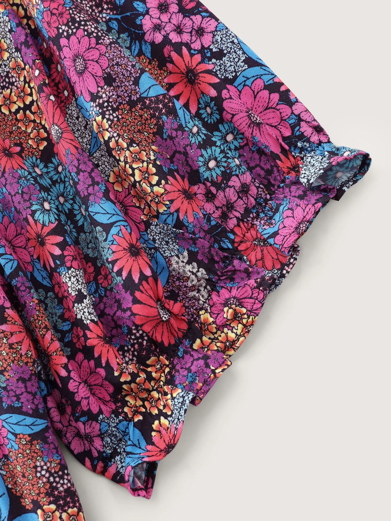 Sweet Floral Print Puff Sleeve Midi Dress sold by Bloomchic product image thumbnail 5