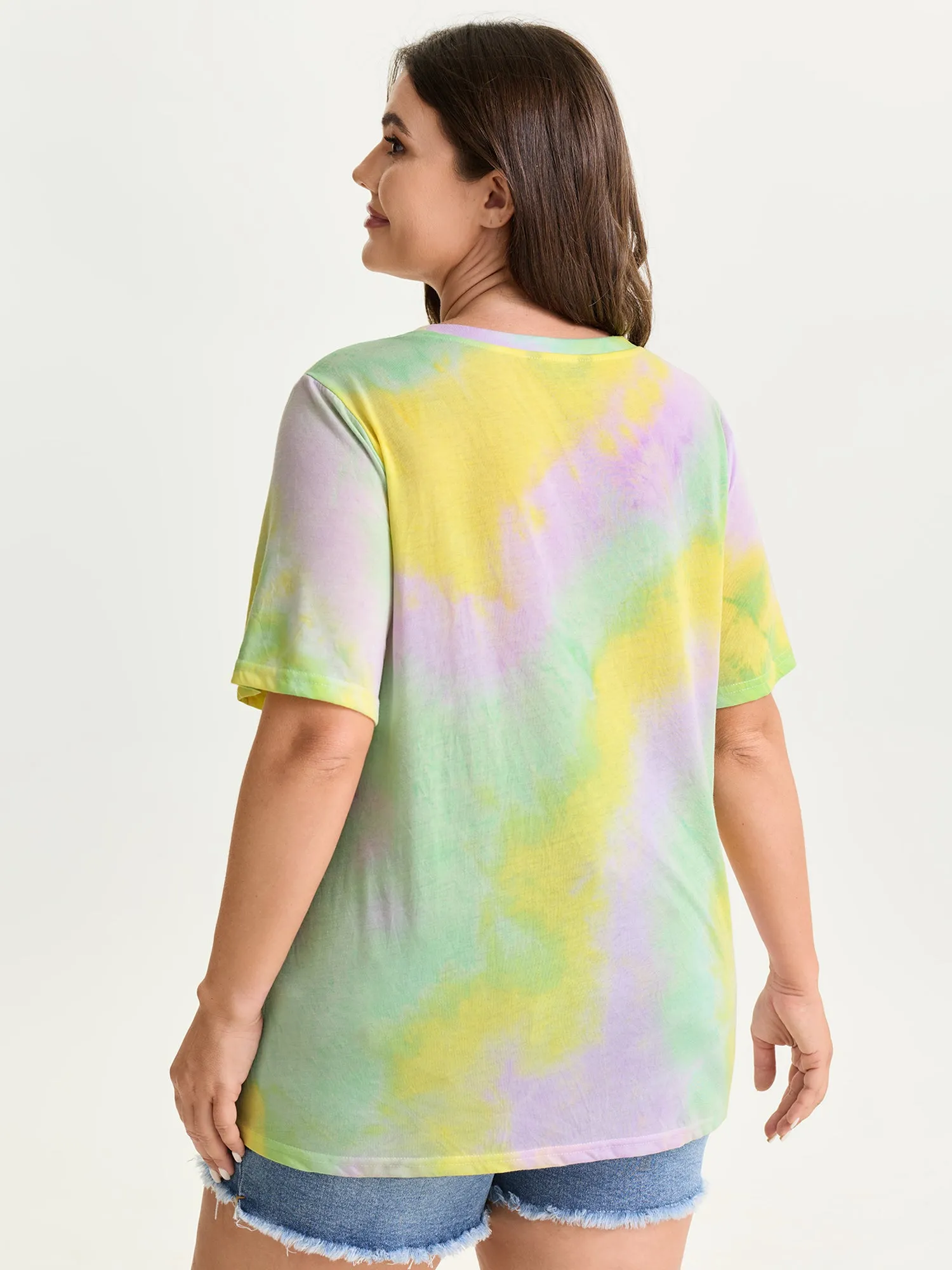 Sun-soaked Print Ombre Gradient T-Shirt sold by Bloomchic product image thumbnail 4