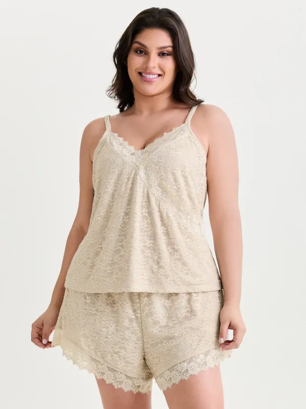 Floral Lace Stretchy Lounge Set made by Bloomchic