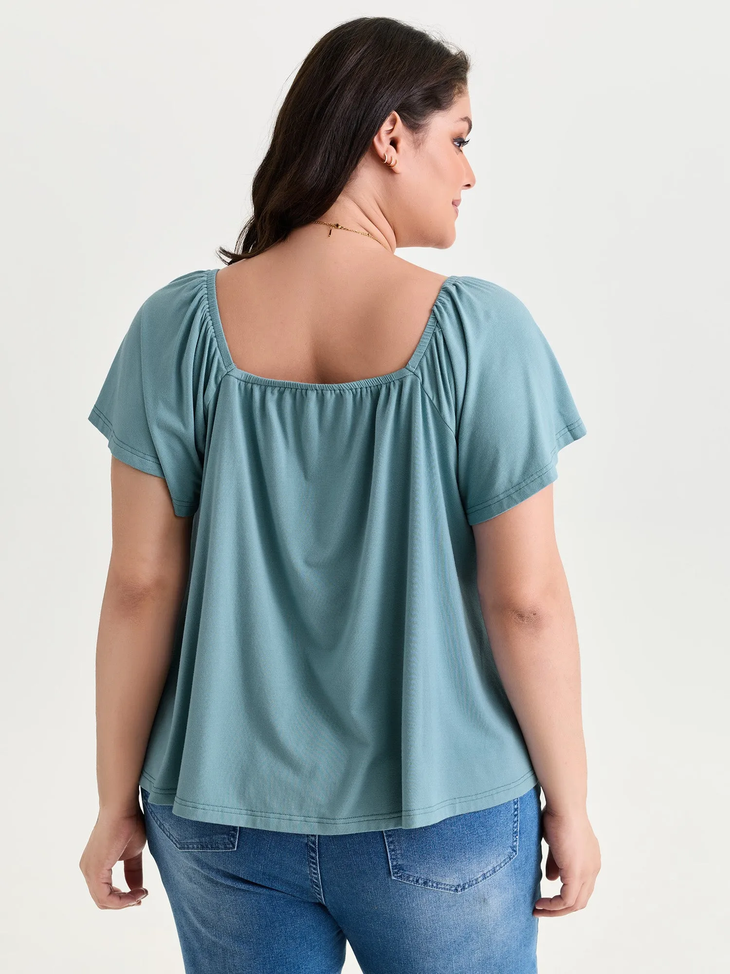 Breathable Lace Neckline Relaxed-Fit Top sold by Bloomchic product image thumbnail 4
