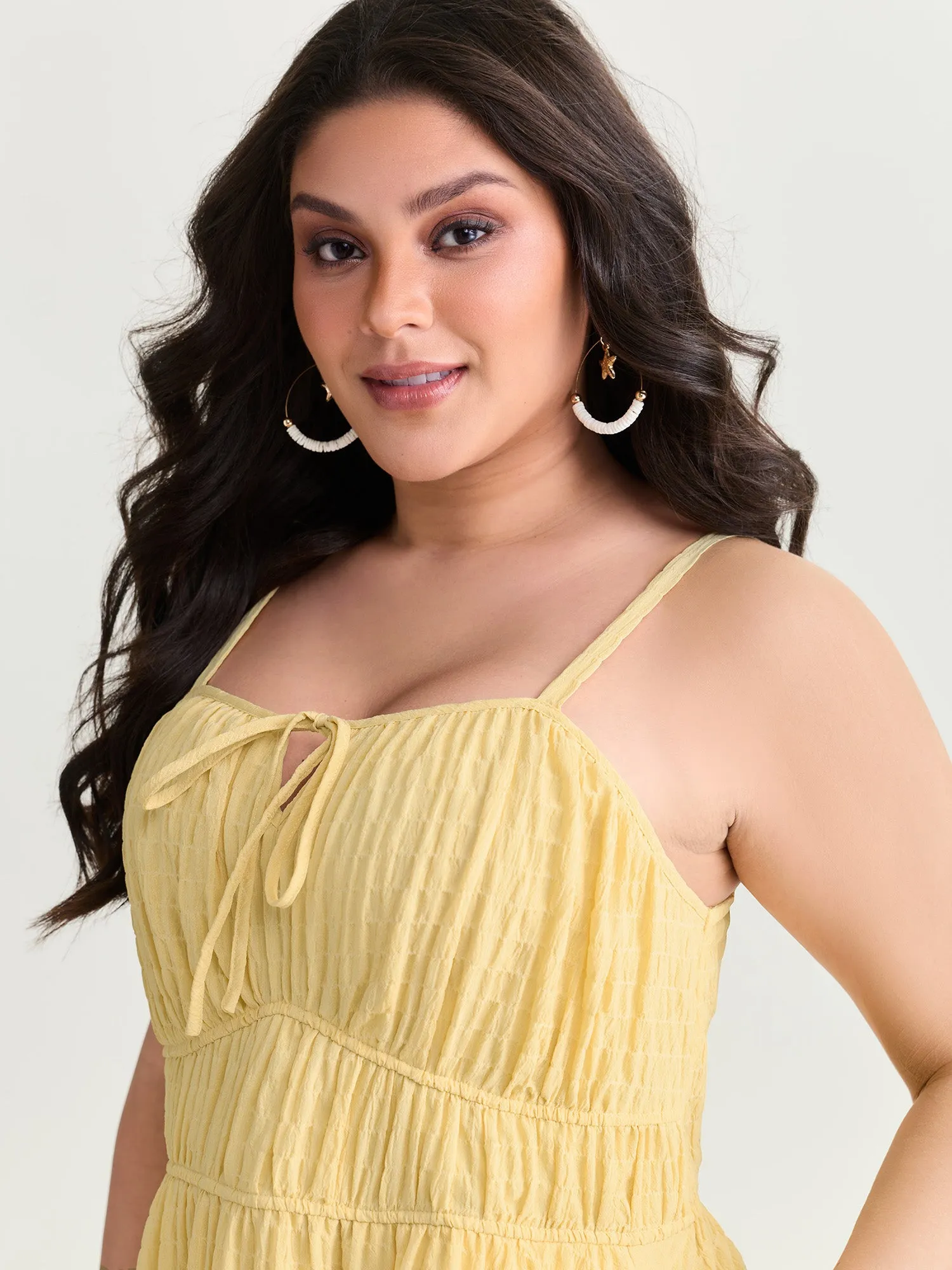 Cinched-Waist Ruffled Hem Mini Dress sold by Bloomchic product image thumbnail 2