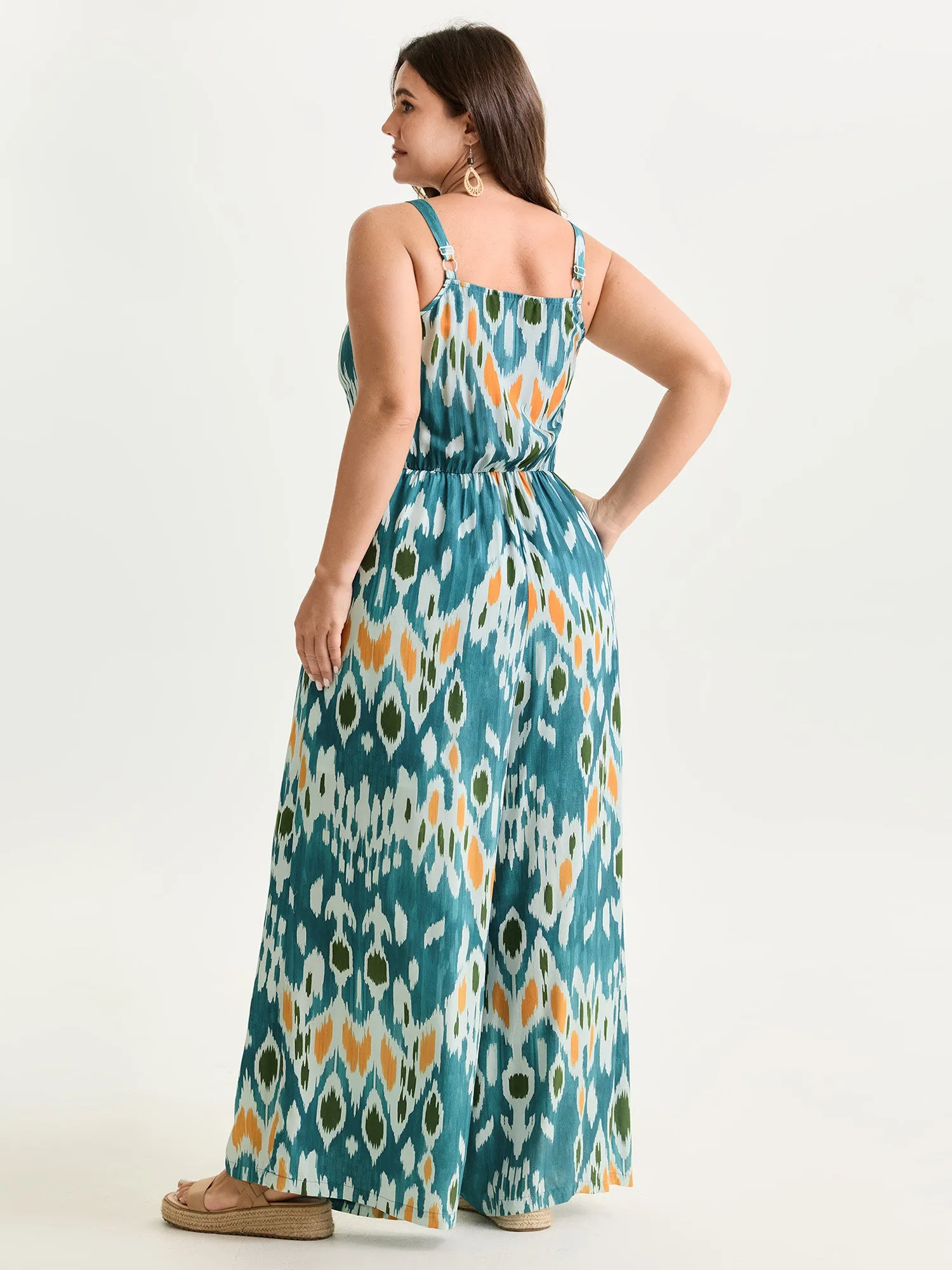 Abstract Print Spaghetti Strap Wide Leg Jumpsuit sold by Bloomchic product image thumbnail 4